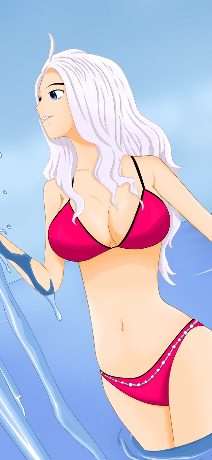 Download mobile wallpaper Anime, Bikini, White Hair, Fairy Tail, Mirajane Strauss for free.