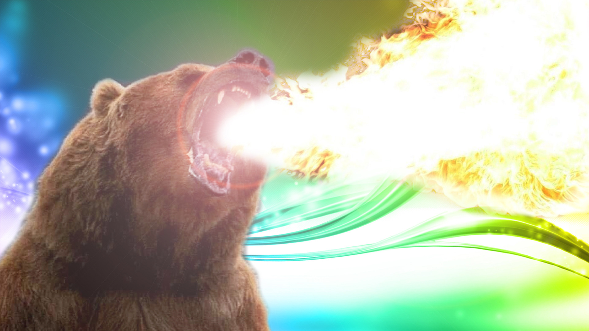 Download mobile wallpaper Fire, Flame, Bear, Photography, Cgi, Manipulation for free.