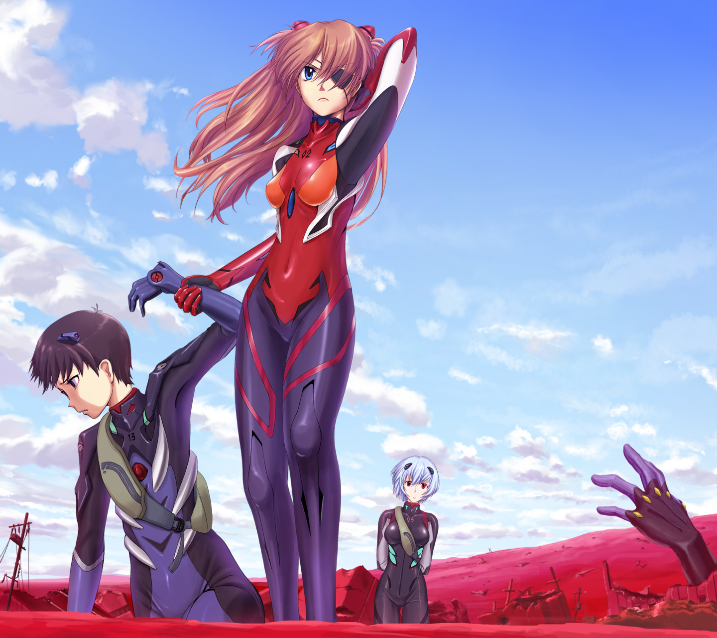 Descarga gratuita de fondo de pantalla para móvil de Evangelion, Animado, Asuka Langley Sohryu, Rei Ayanami, Shinji Ikari, Evangelion Shin Gekijôban: Kyu.