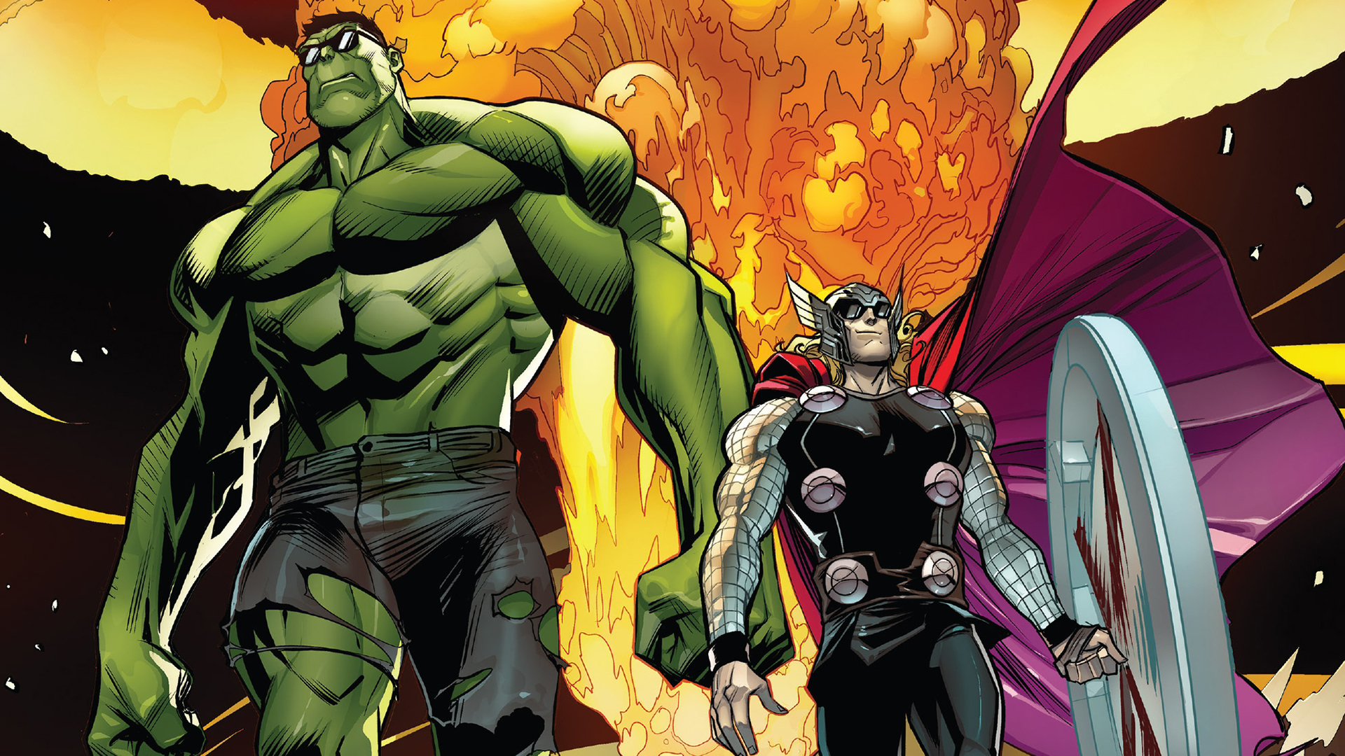 Free download wallpaper Hulk, Comics, Thor, Marvel Comics on your PC desktop