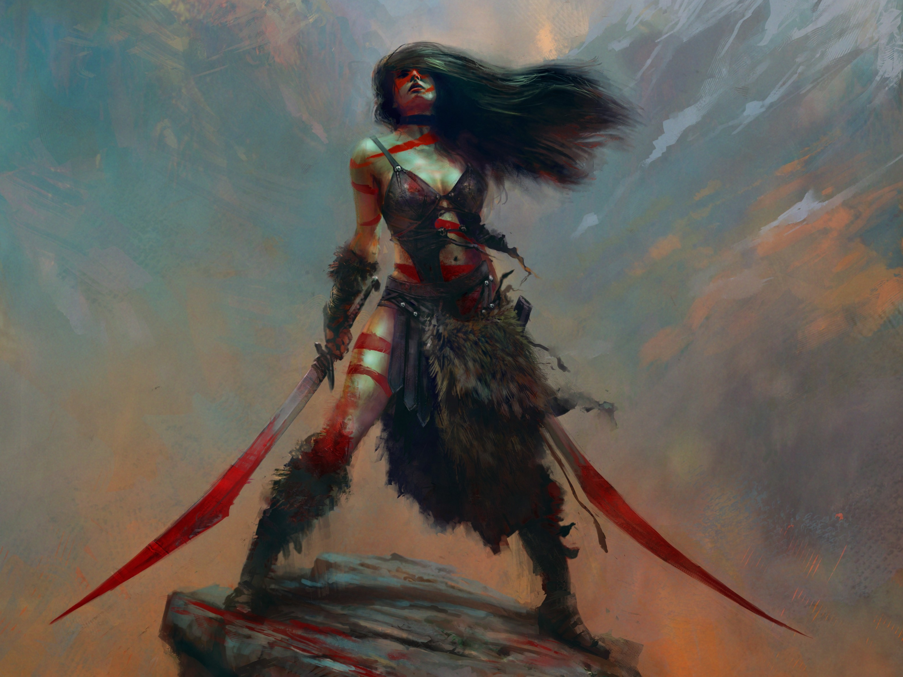 Download mobile wallpaper Fantasy, Sword, Women Warrior for free.
