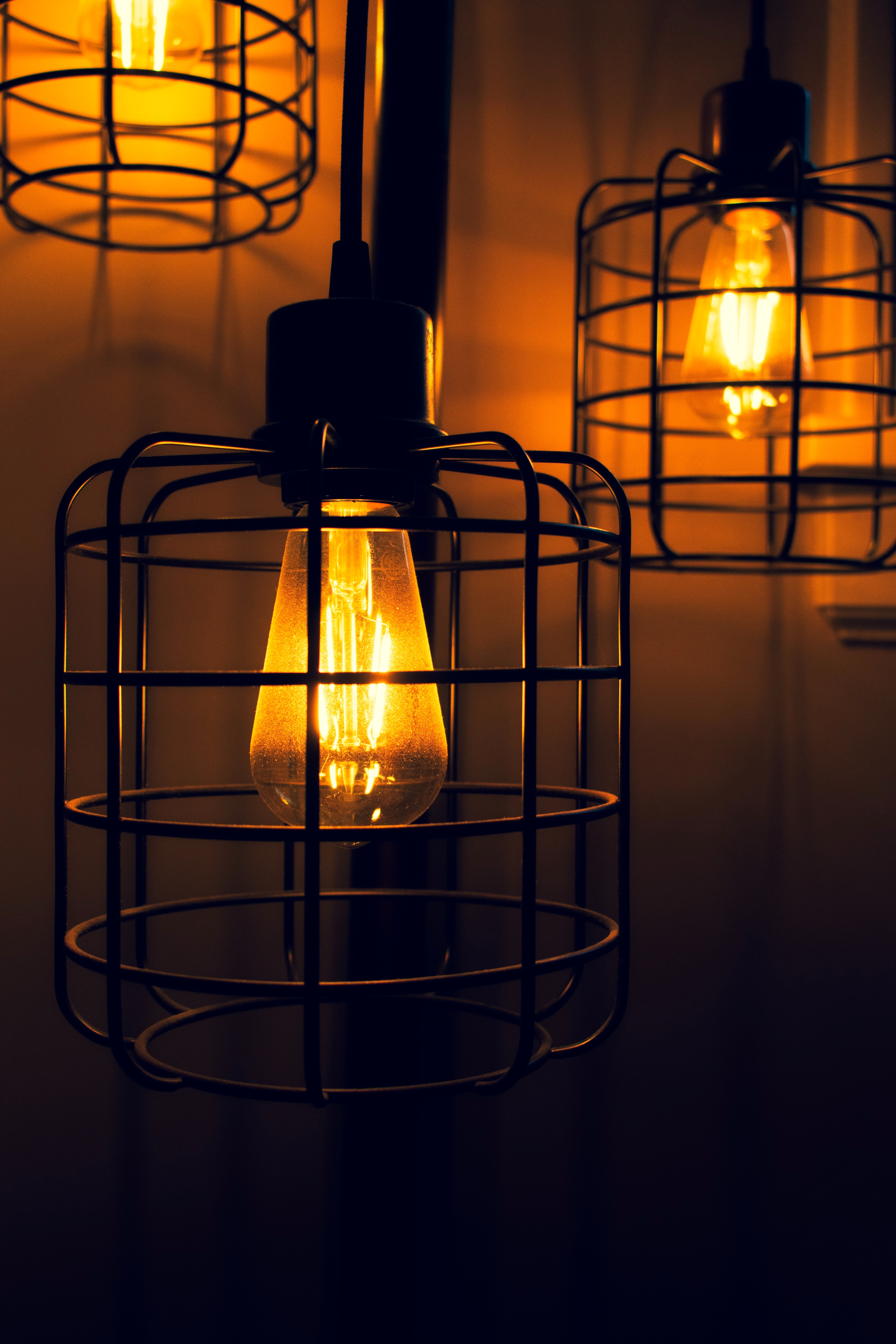 electricity, light bulbs, lights, dark, shine, light, lanterns
