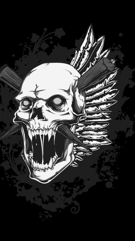 Download mobile wallpaper Dark, Skull for free.