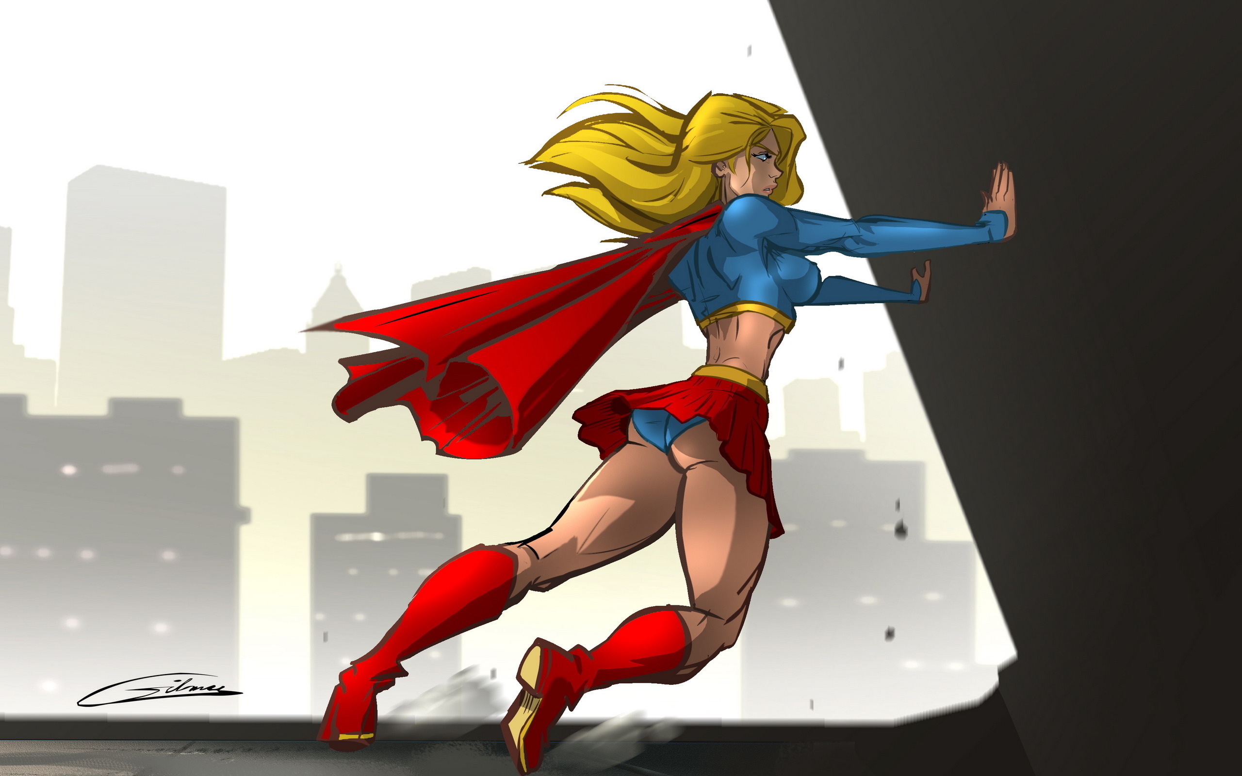 Скачать обои бесплатно Комиксы, Супермен, Супергёрл картинка на рабочий стол ПК