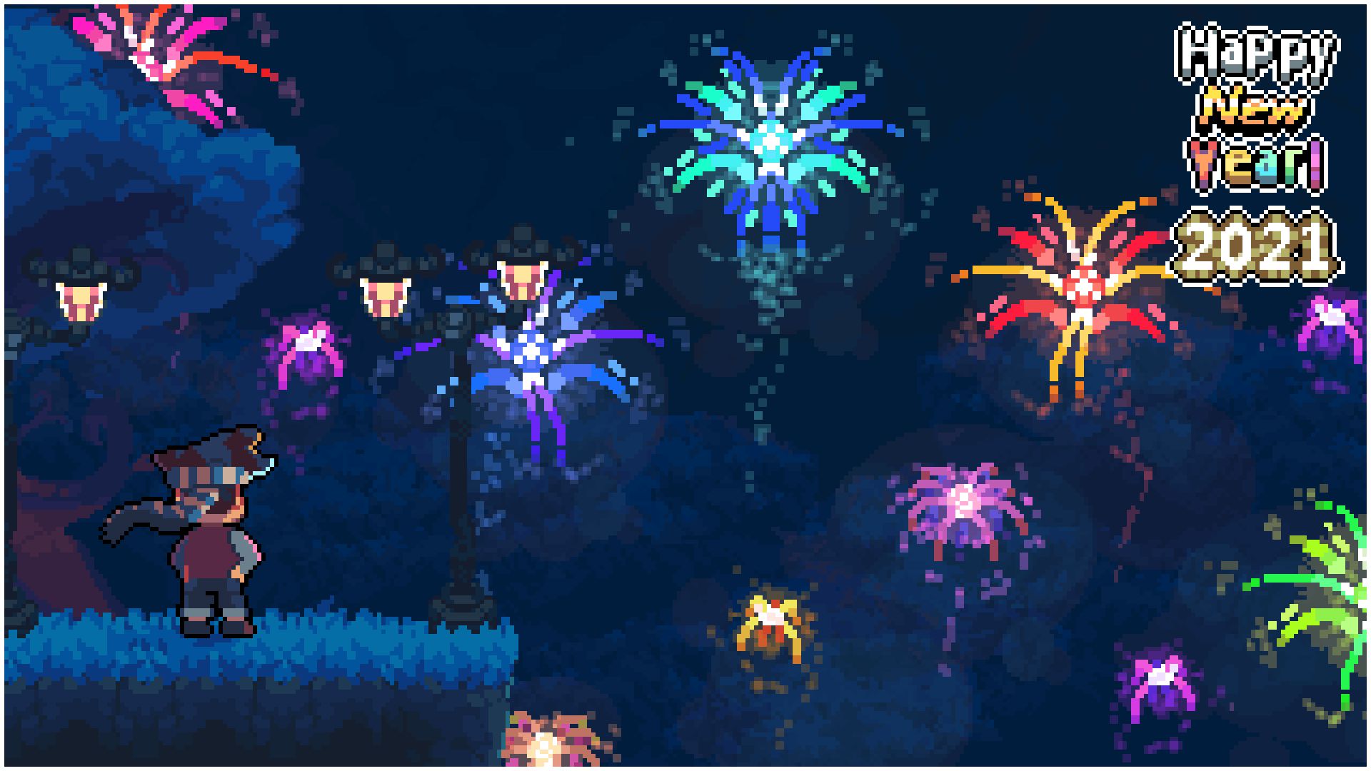 Free download wallpaper Holiday, Pixel Art, New Year 2021 on your PC desktop