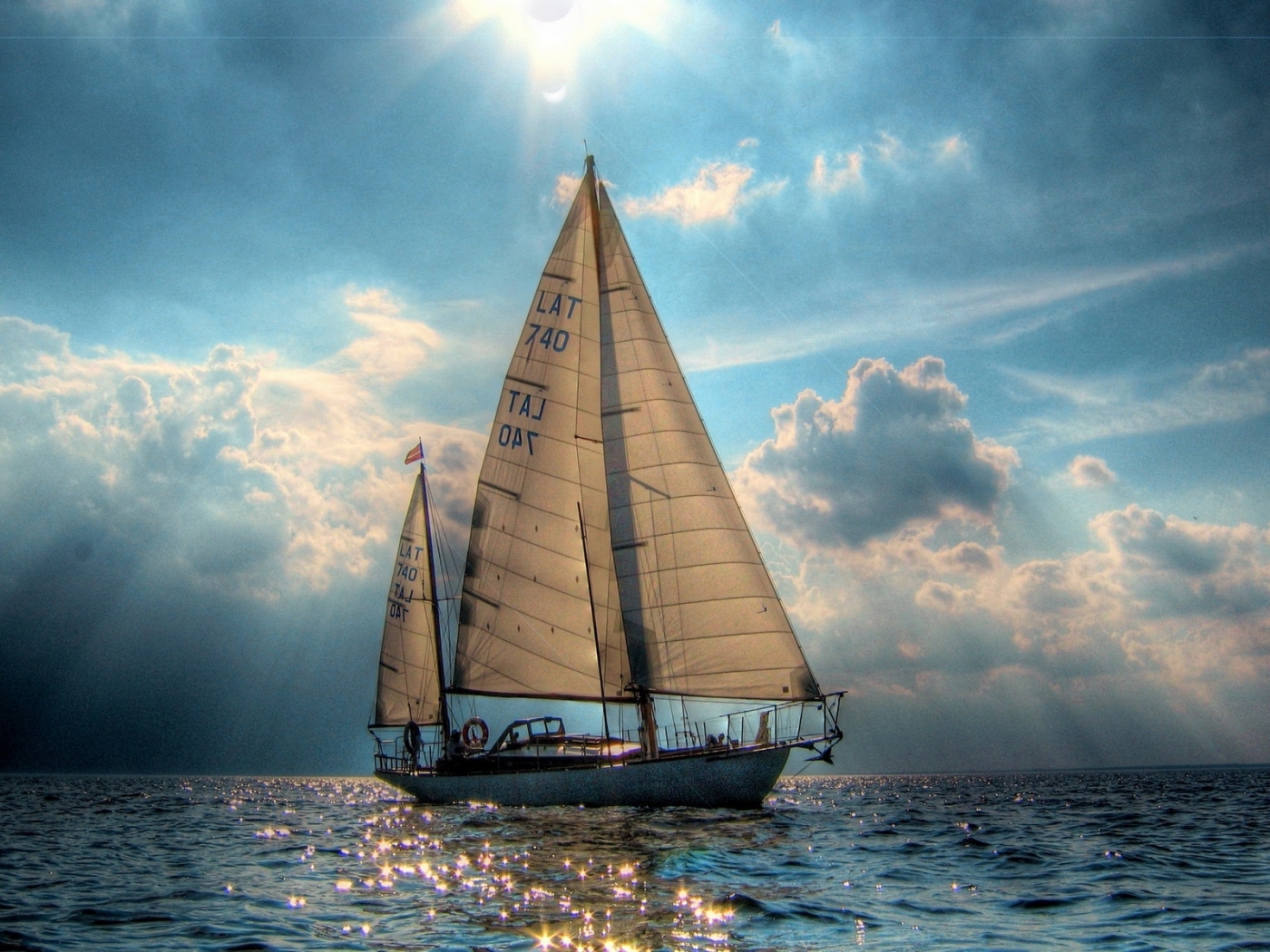 Laden Sie das Transport, Landschaft, Sea, Sun, Clouds, Yachts-Bild kostenlos auf Ihren PC-Desktop herunter