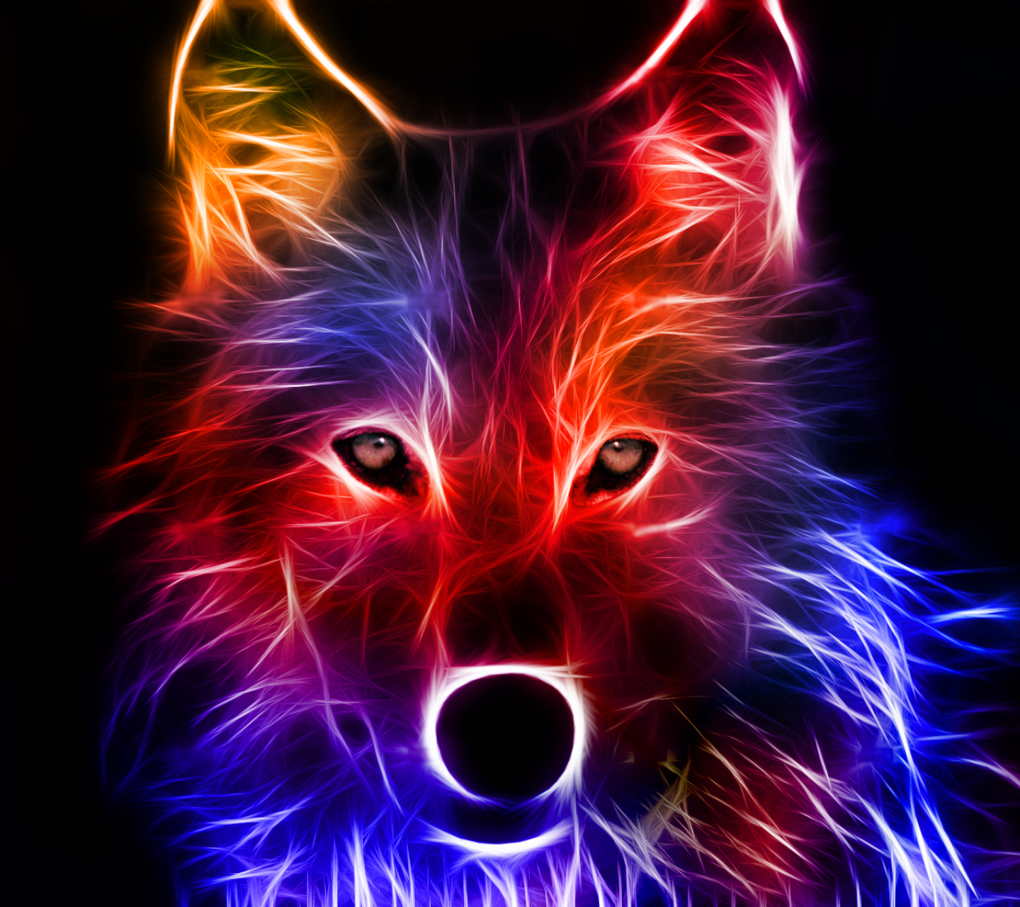 1103948 Bild herunterladen tiere, wolf, fraktale, fraktal, bunt, wolves - Hintergrundbilder und Bildschirmschoner kostenlos