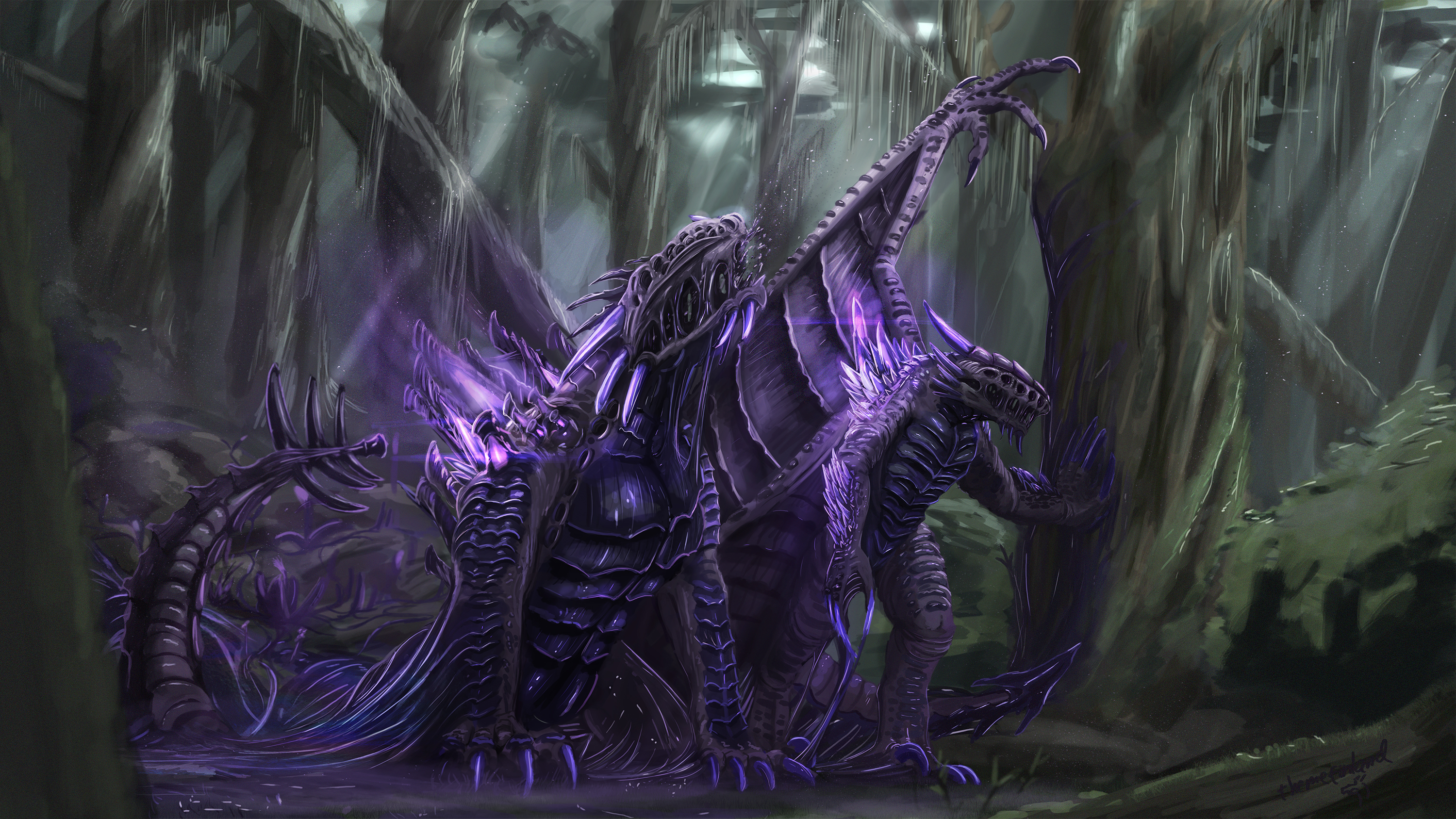 Free download wallpaper Fantasy, Dark, Forest, Creature, Creepy on your PC desktop