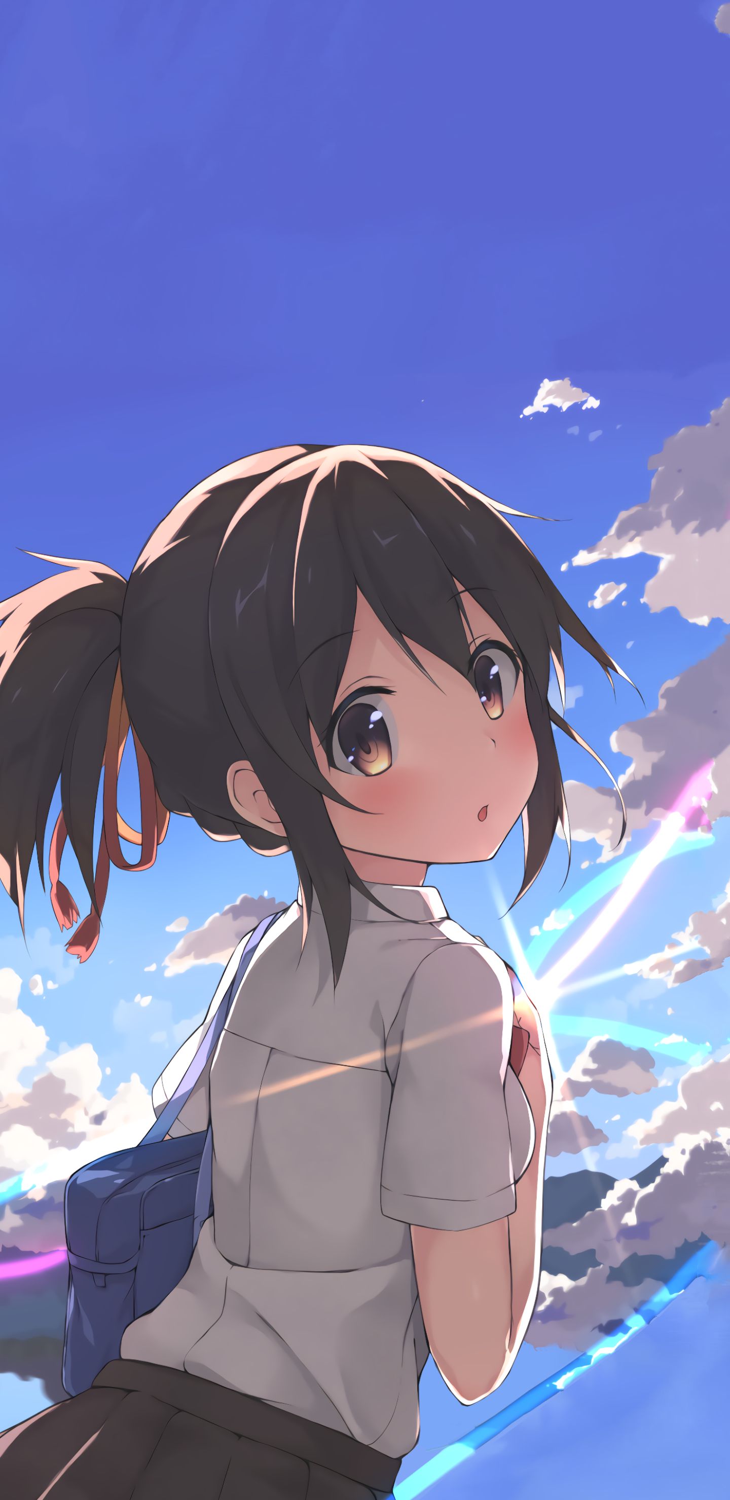 Handy-Wallpaper Animes, Your Name Gestern Heute Und Für Immer, Kimi No Na Wa, Mitsuha Miyamizu kostenlos herunterladen.