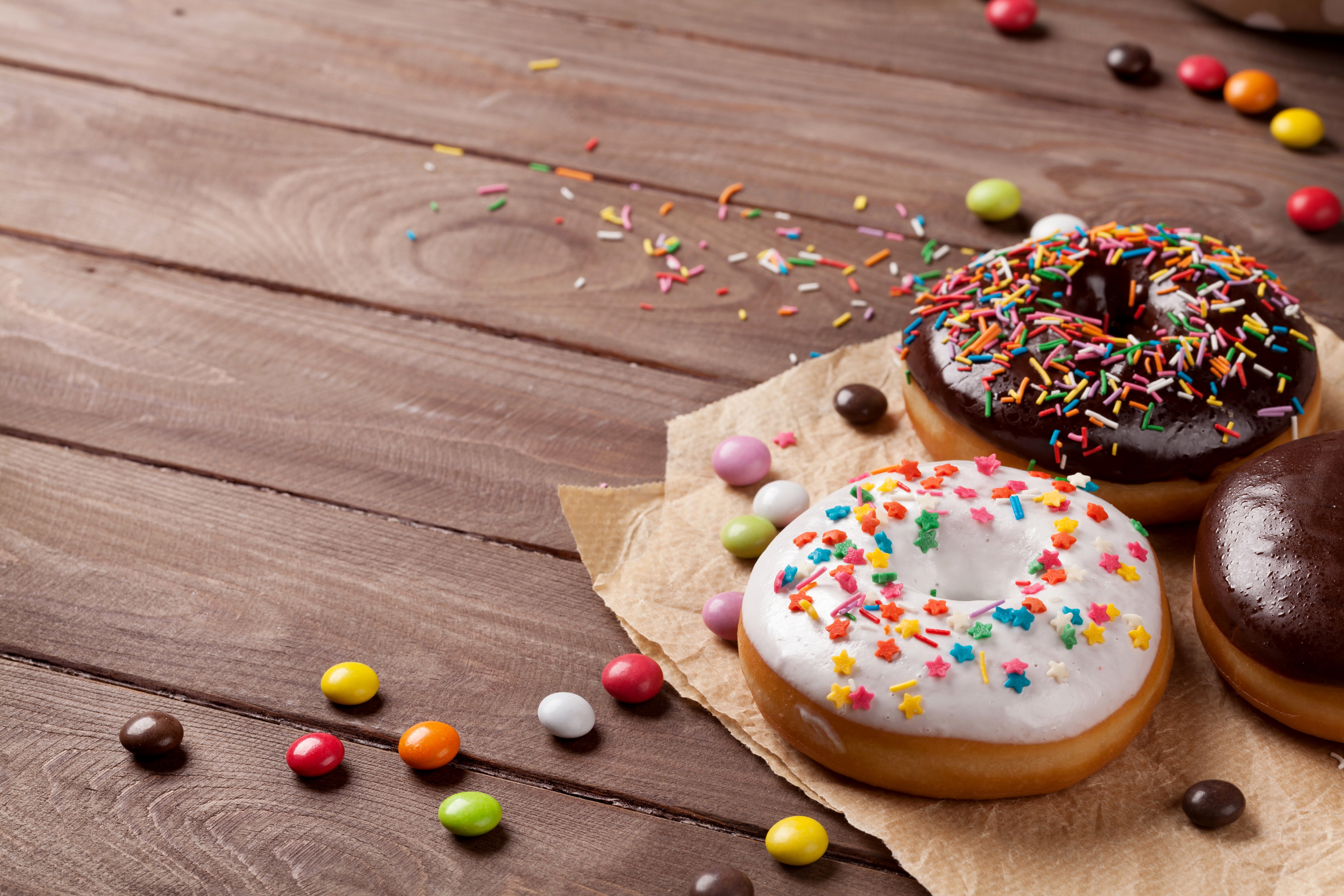 Download mobile wallpaper Food, Still Life, Sweets, Doughnut, Candy for free.
