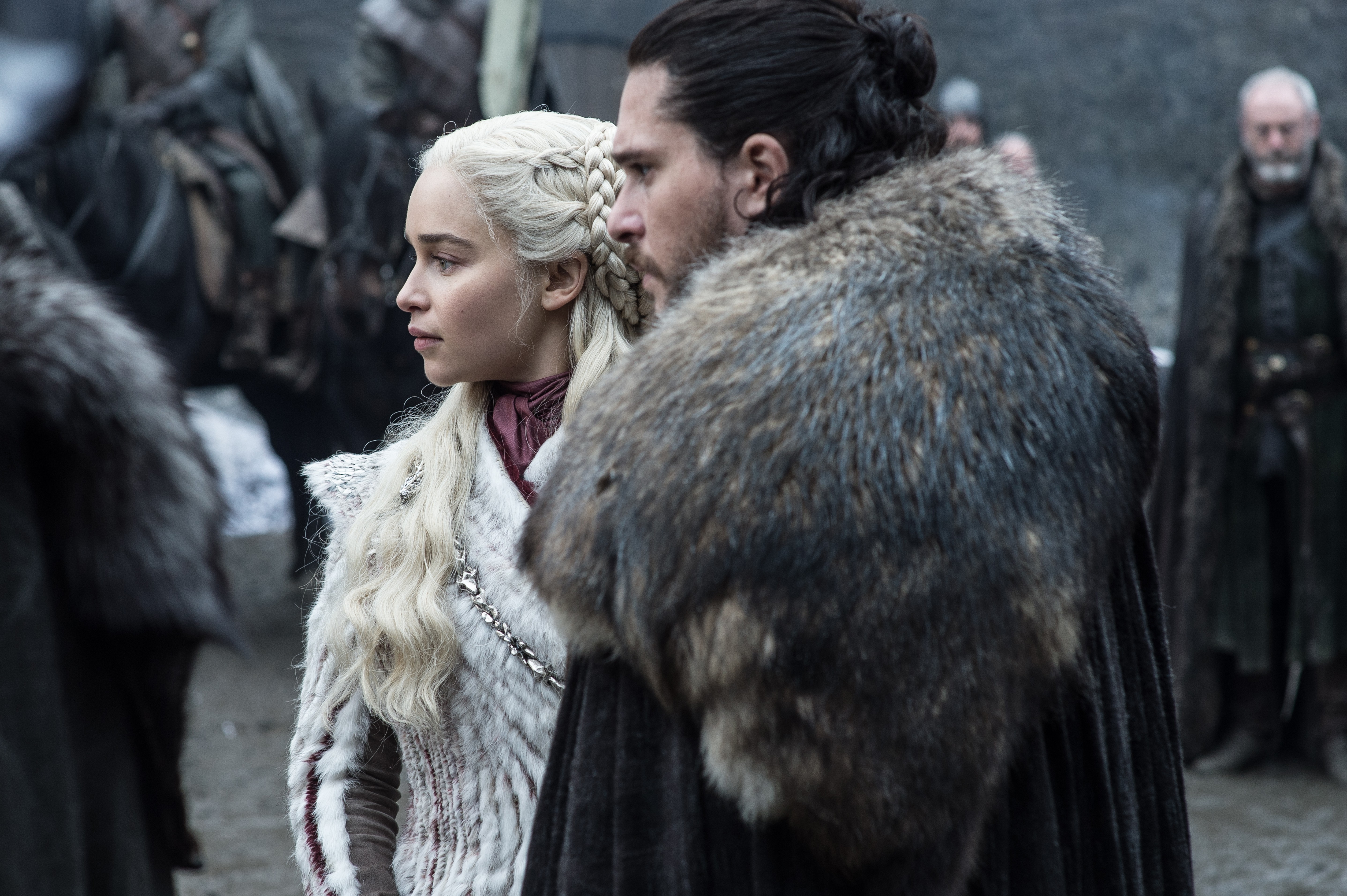 Laden Sie das Fernsehserien, Kit Harington, Jon Schnee, Game Of Thrones: Das Lied Von Eis Und Feuer, Daenerys Targaryen, Emilia Clarke-Bild kostenlos auf Ihren PC-Desktop herunter