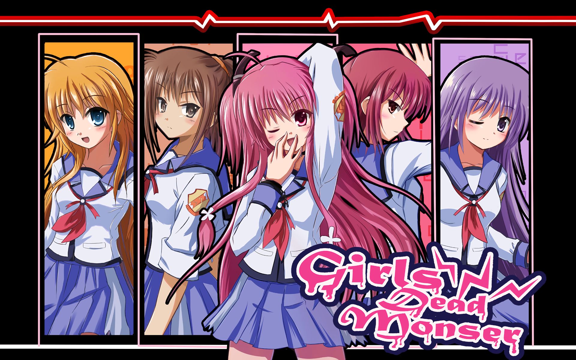 Baixar papel de parede para celular de Anime, Yui (Batidas De Anjo!), Angel Beats!, Shiori Sekine, Hisako (Angel Beats!), Masami Iwasawa, Miyuki Irie gratuito.