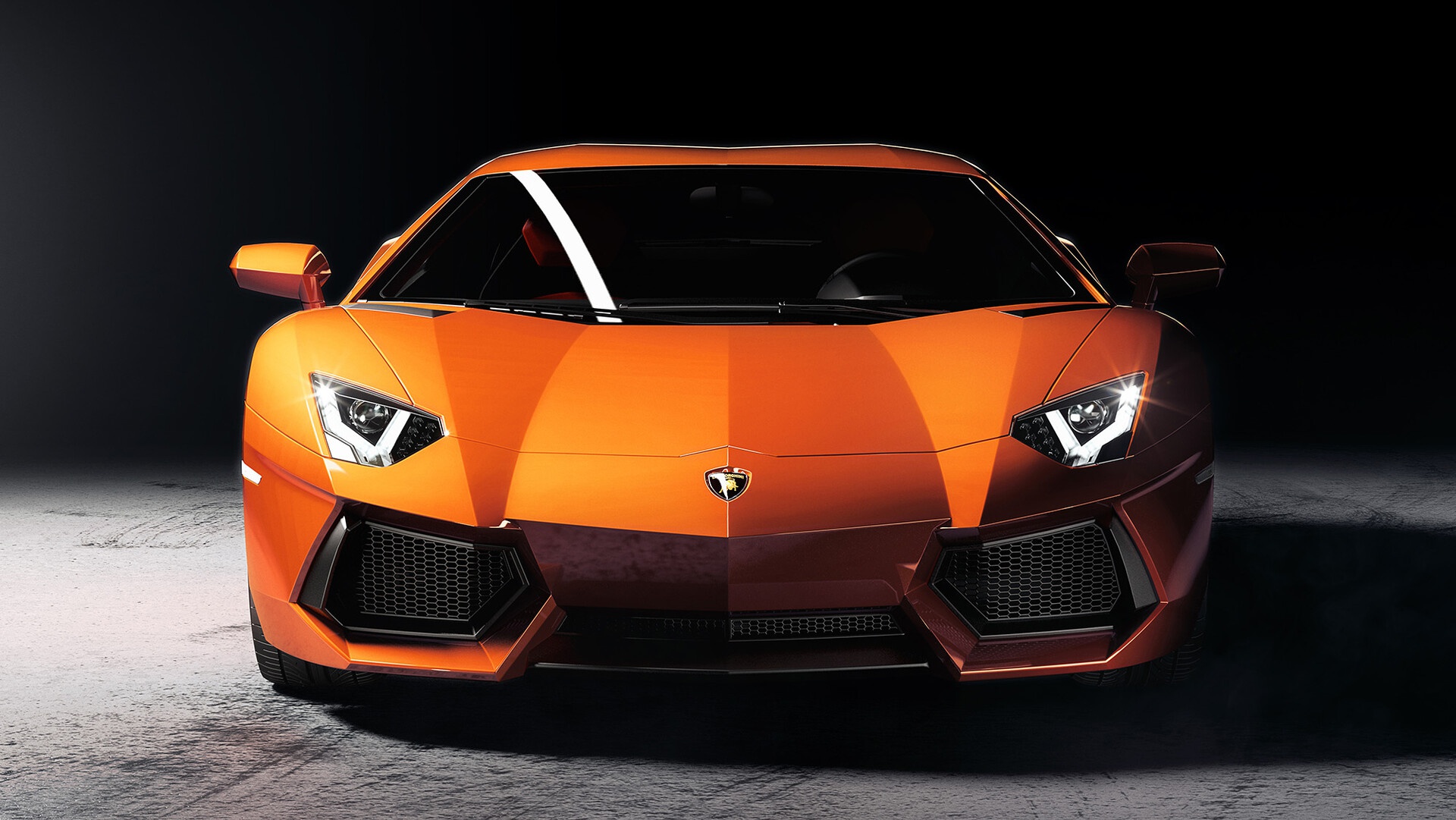 Download mobile wallpaper Lamborghini, Car, Supercar, Lamborghini Aventador, Vehicles, Orange Car for free.