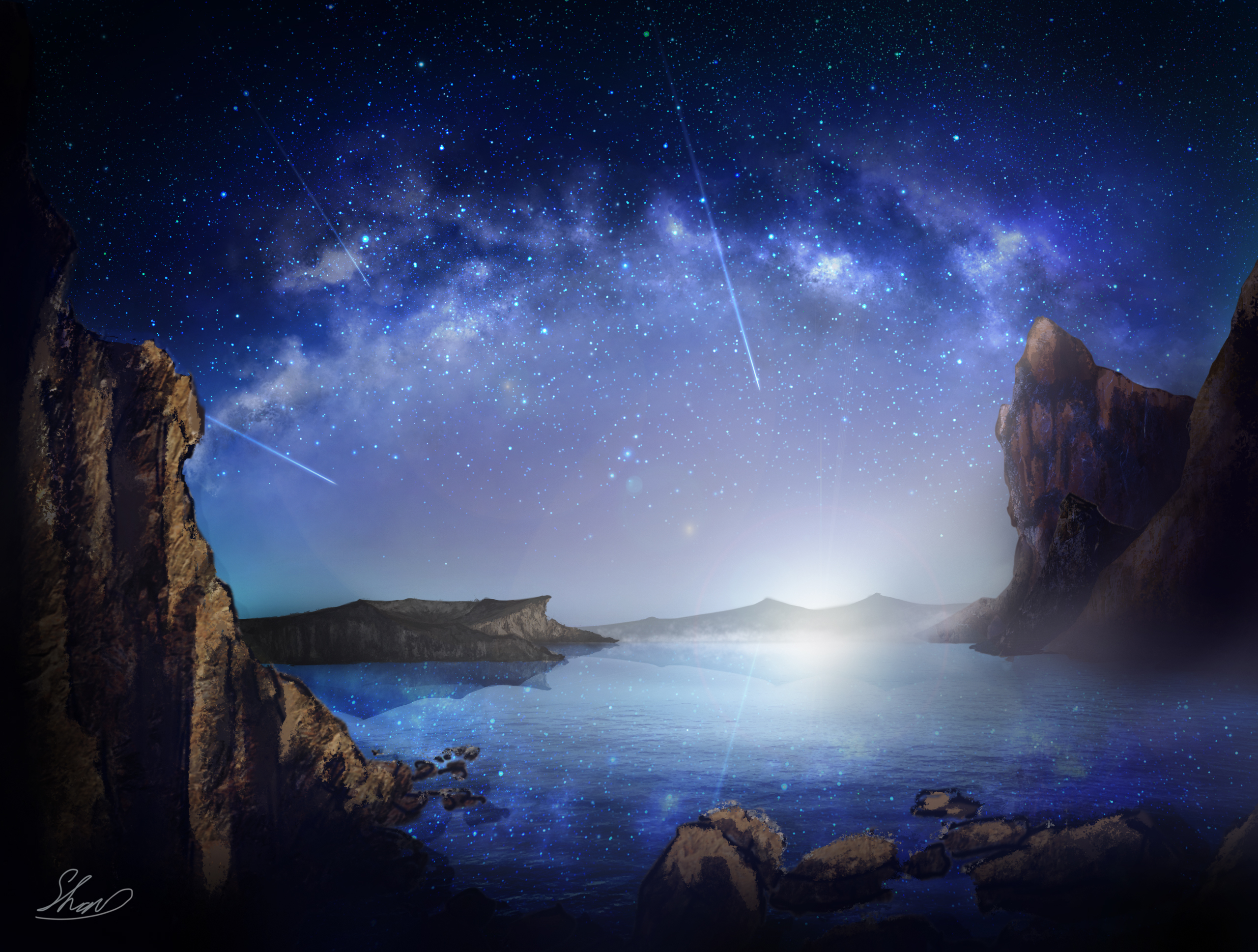 Free download wallpaper Nature, Starry Sky, Artistic on your PC desktop