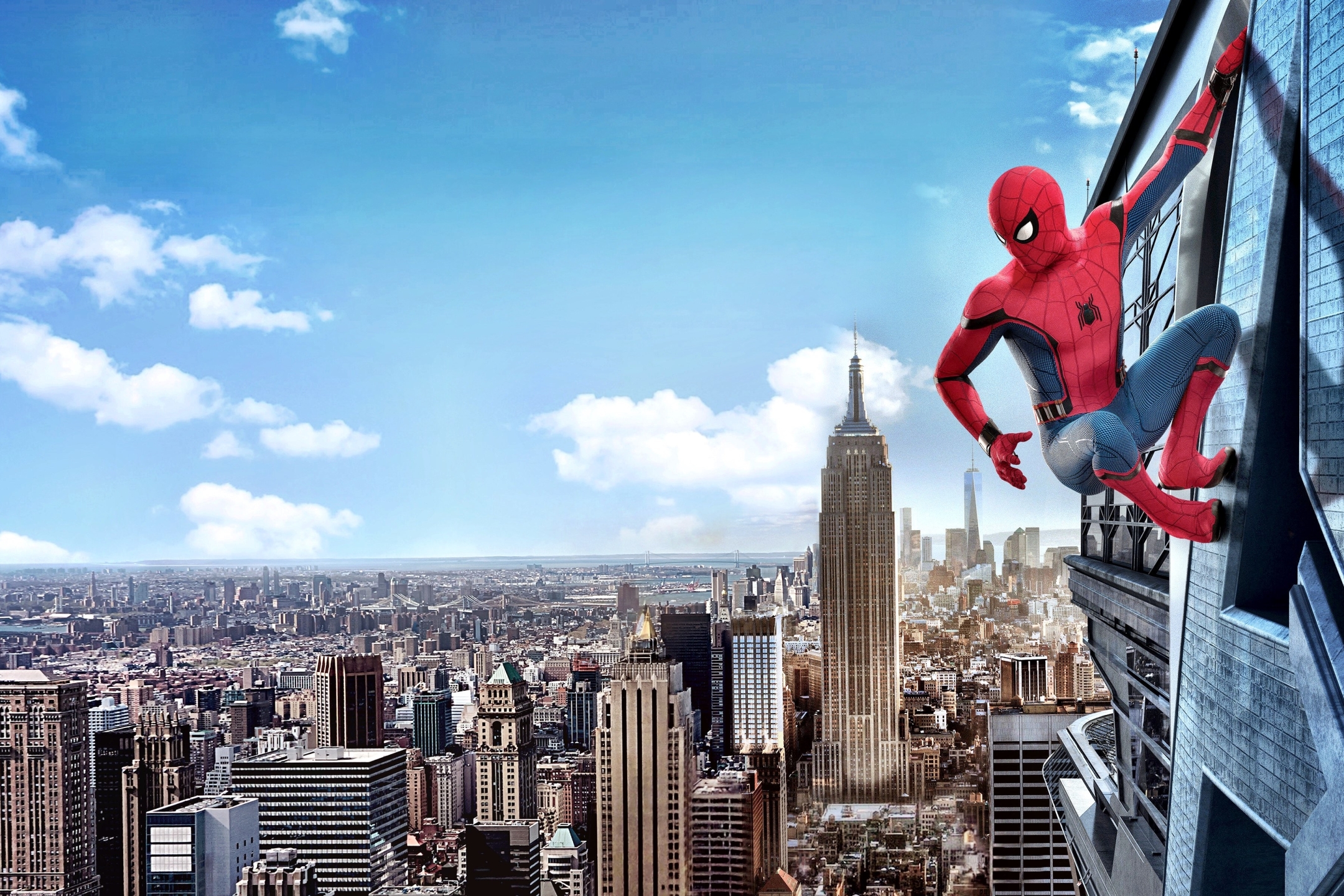 Descarga gratuita de fondo de pantalla para móvil de Edificio, Nueva York, Edificio Empire State, Películas, Hombre Araña, Spider Man, Tom Holanda, Spider Man: De Regreso A Casa.