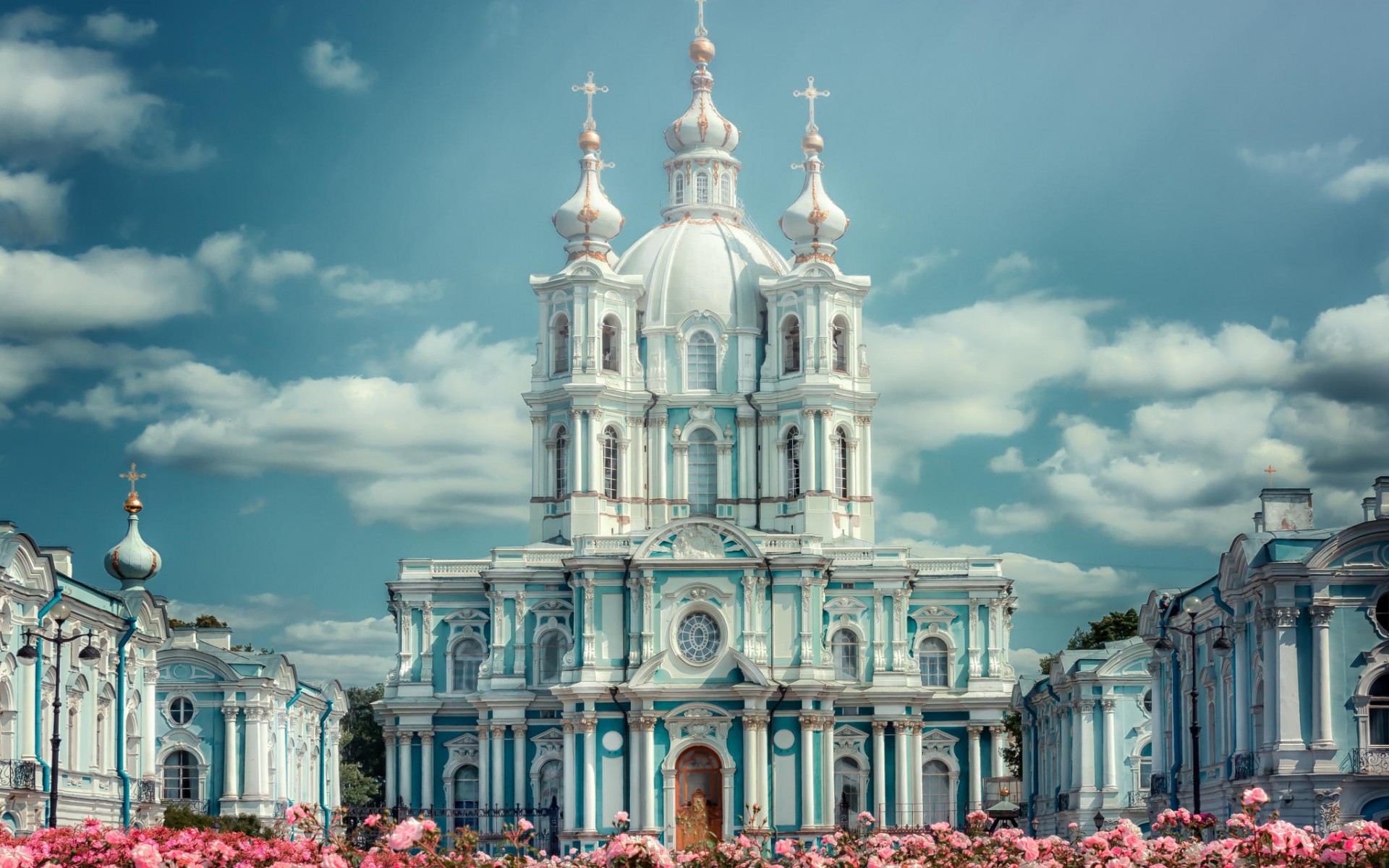 Laden Sie Smolny Kathedrale Der Auferstehung Christi HD-Desktop-Hintergründe herunter