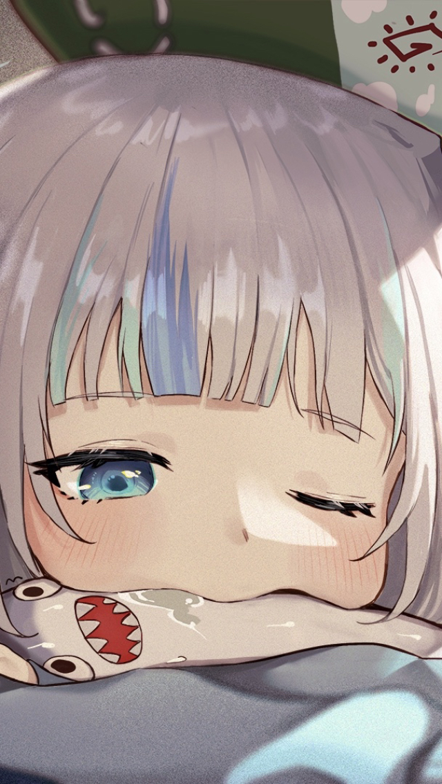 Download mobile wallpaper Anime, White Hair, Virtual Youtuber, Hololive, Gawr Gura for free.