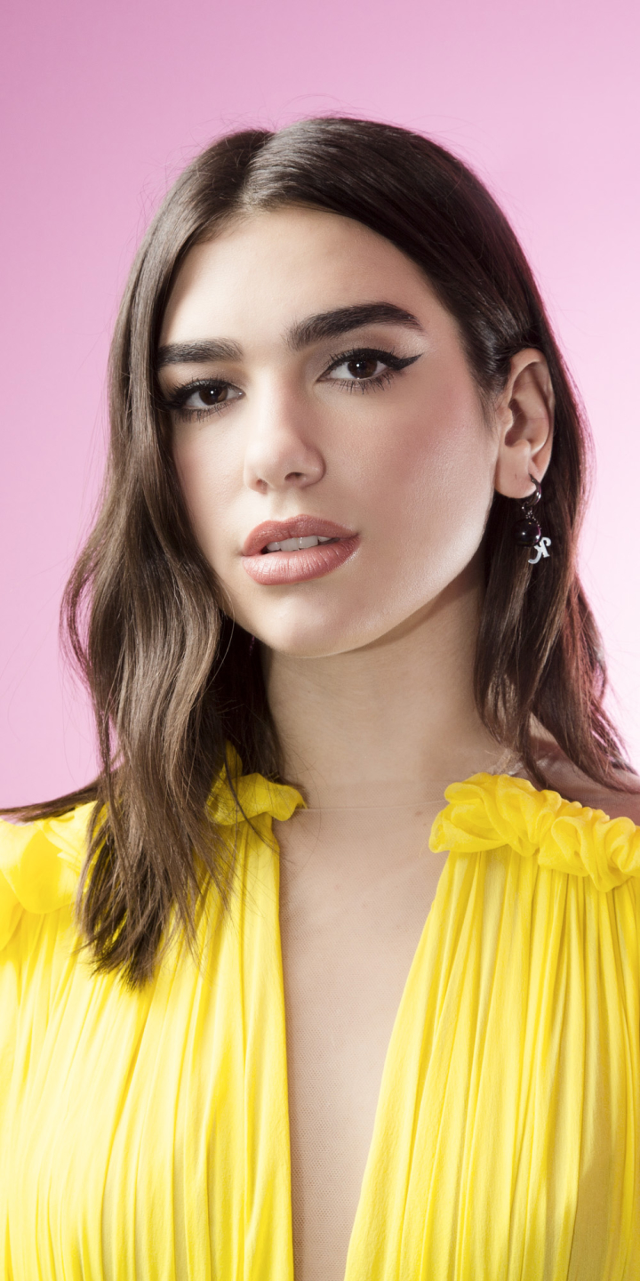 Download mobile wallpaper Music, Singer, English, Brunette, Brown Eyes, Dua Lipa for free.