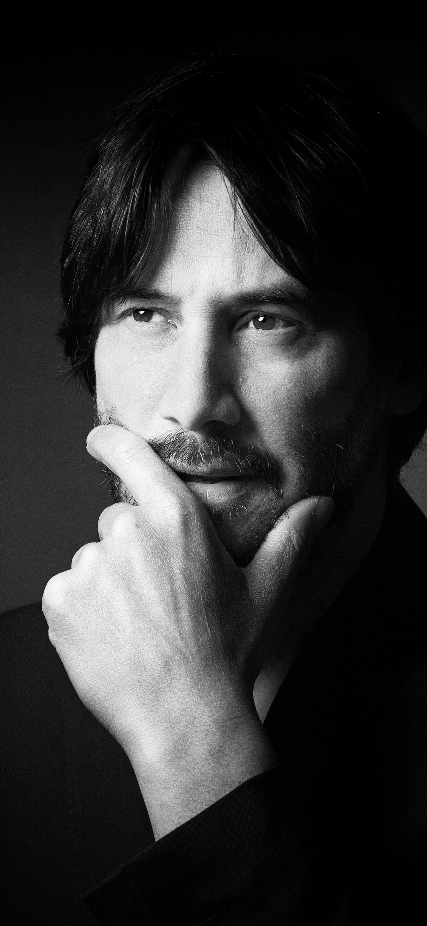 Download mobile wallpaper Keanu Reeves, Celebrity, Canadian, Black & White, Actor for free.