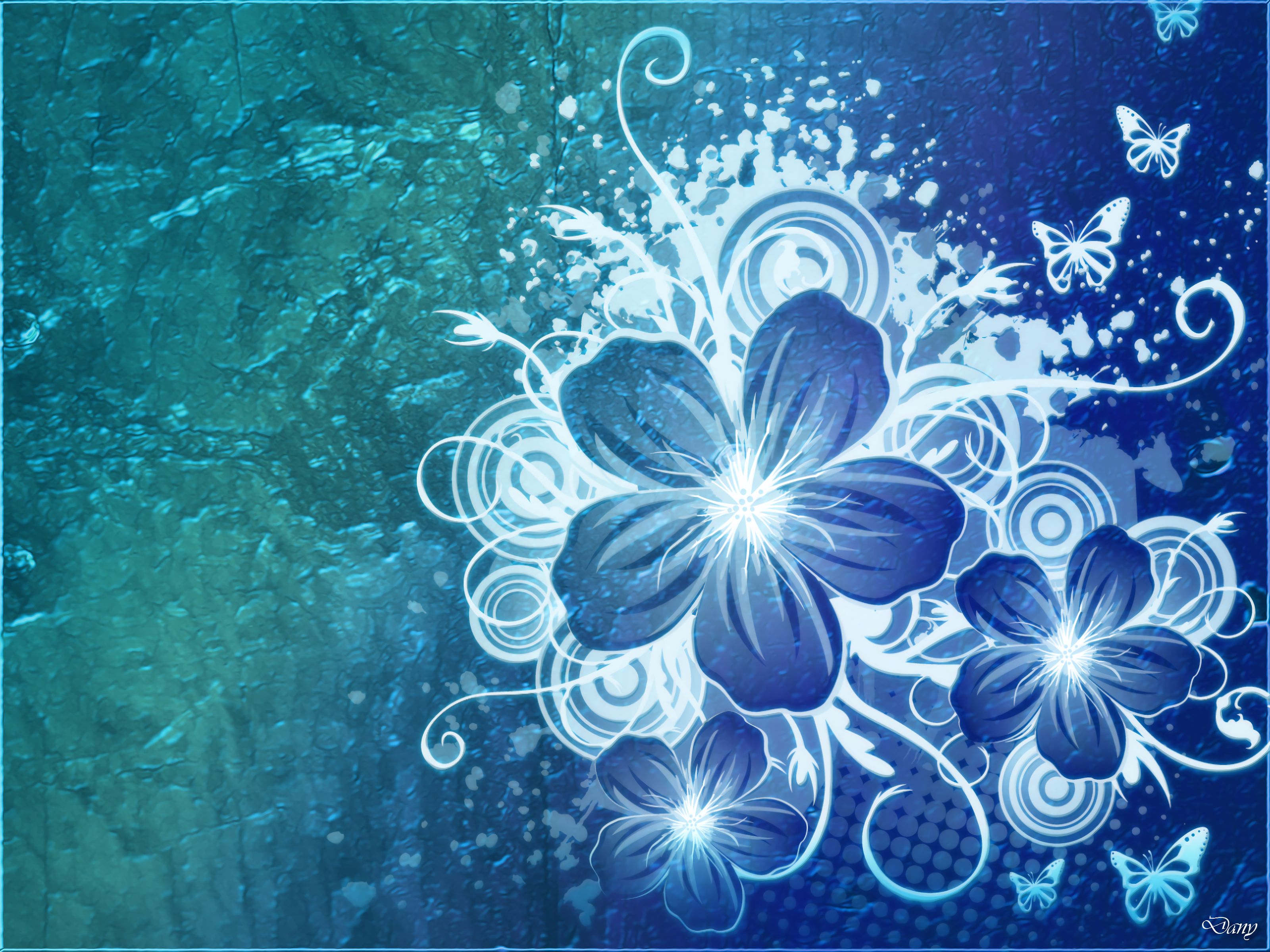 Завантажити шпалери безкоштовно Квітка, Синій, Художній, Флауерзи картинка на робочий стіл ПК