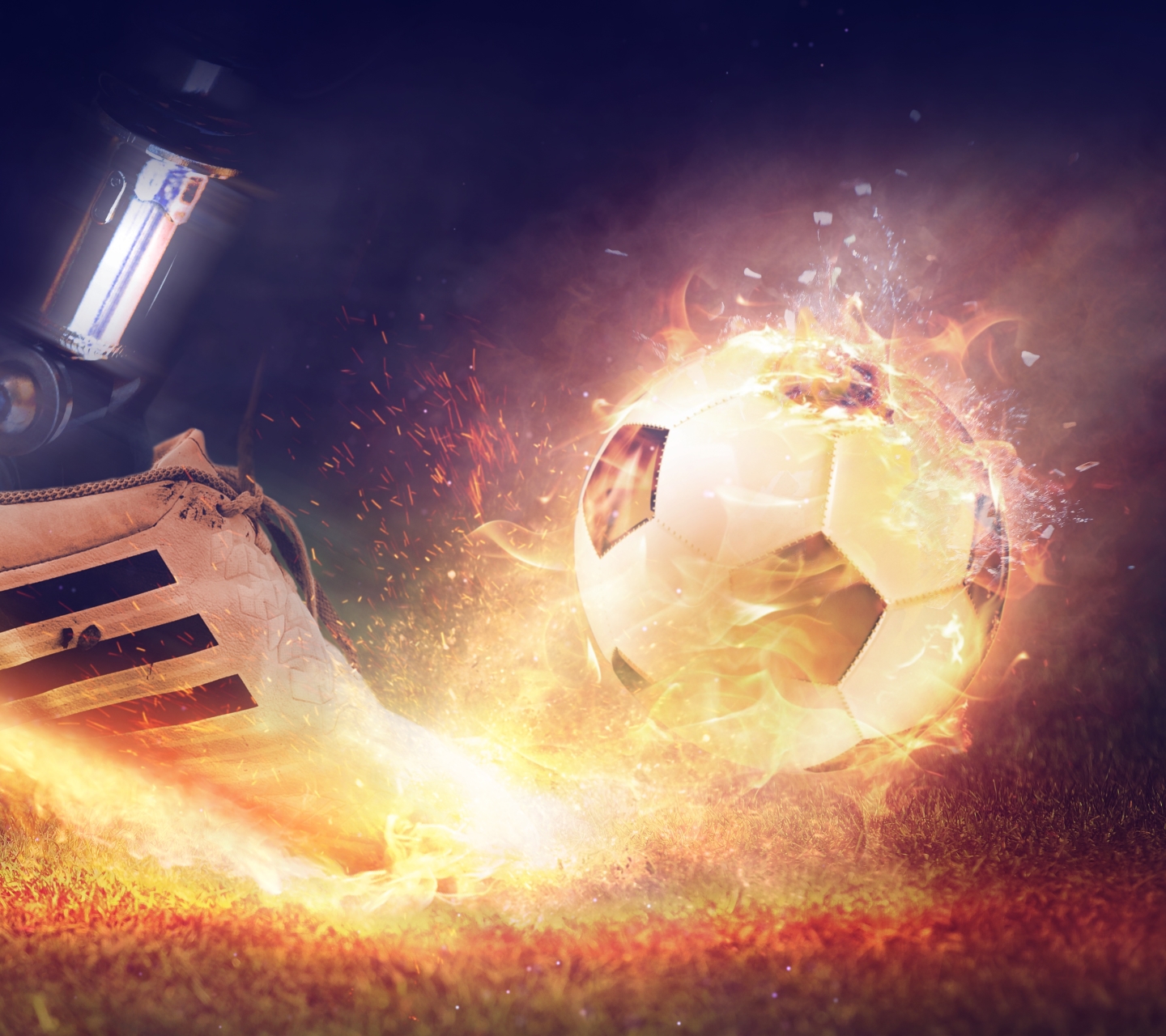Free download wallpaper Flame, Ball, Photography, Shoe, Soccer, Manipulation on your PC desktop