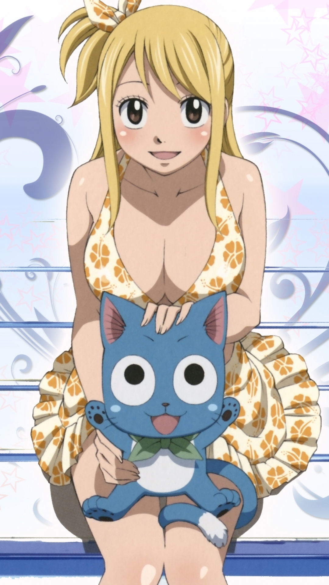 Download mobile wallpaper Anime, Fairy Tail, Lucy Heartfilia, Happy (Fairy Tail) for free.