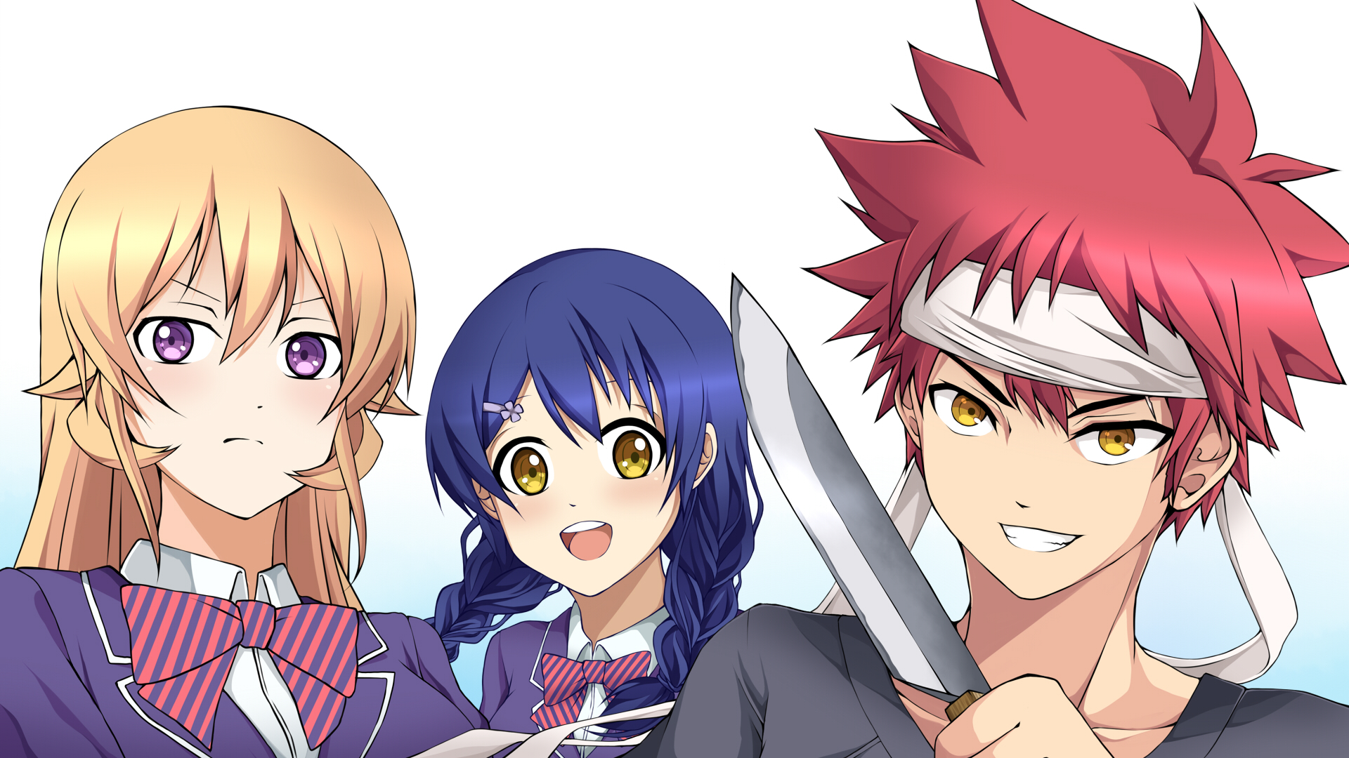 Free download wallpaper Anime, Sōma Yukihira, Erina Nakiri, Megumi Tadokoro, Food Wars: Shokugeki No Soma on your PC desktop