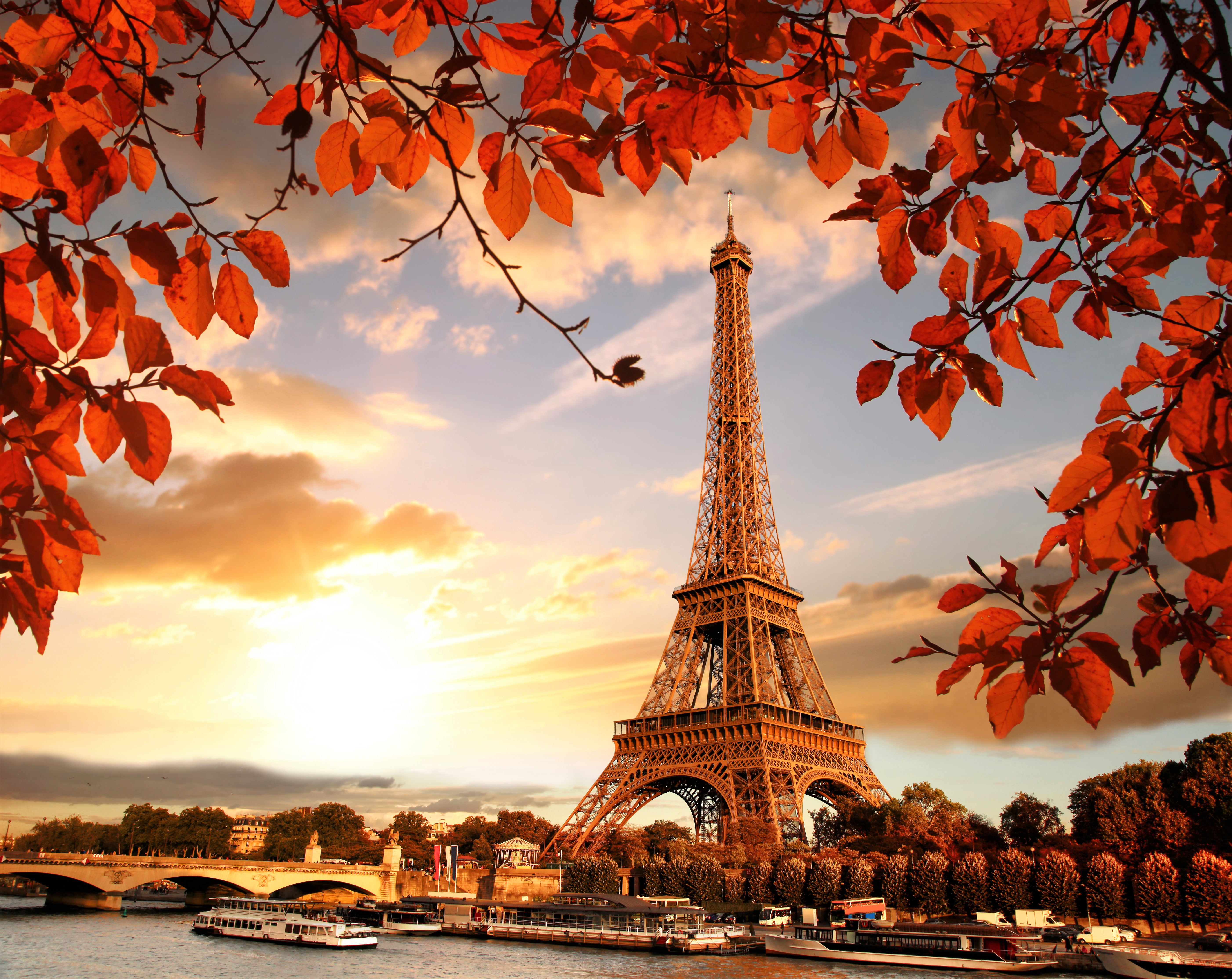 eiffel tower, paris, fall, man made, france, monument, monuments