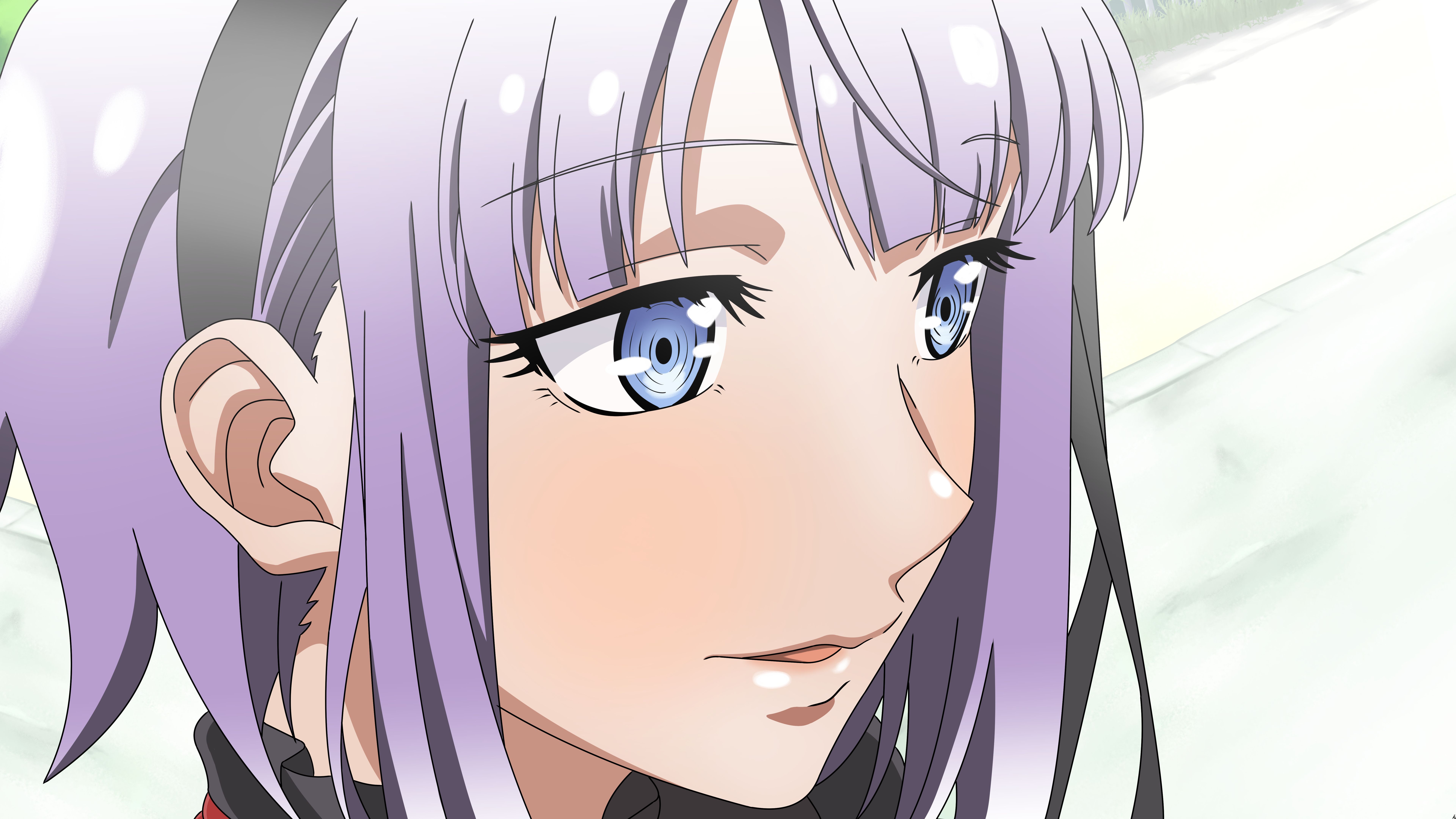 anime, dagashi kashi, blue eyes, purple hair, shidare hotaru