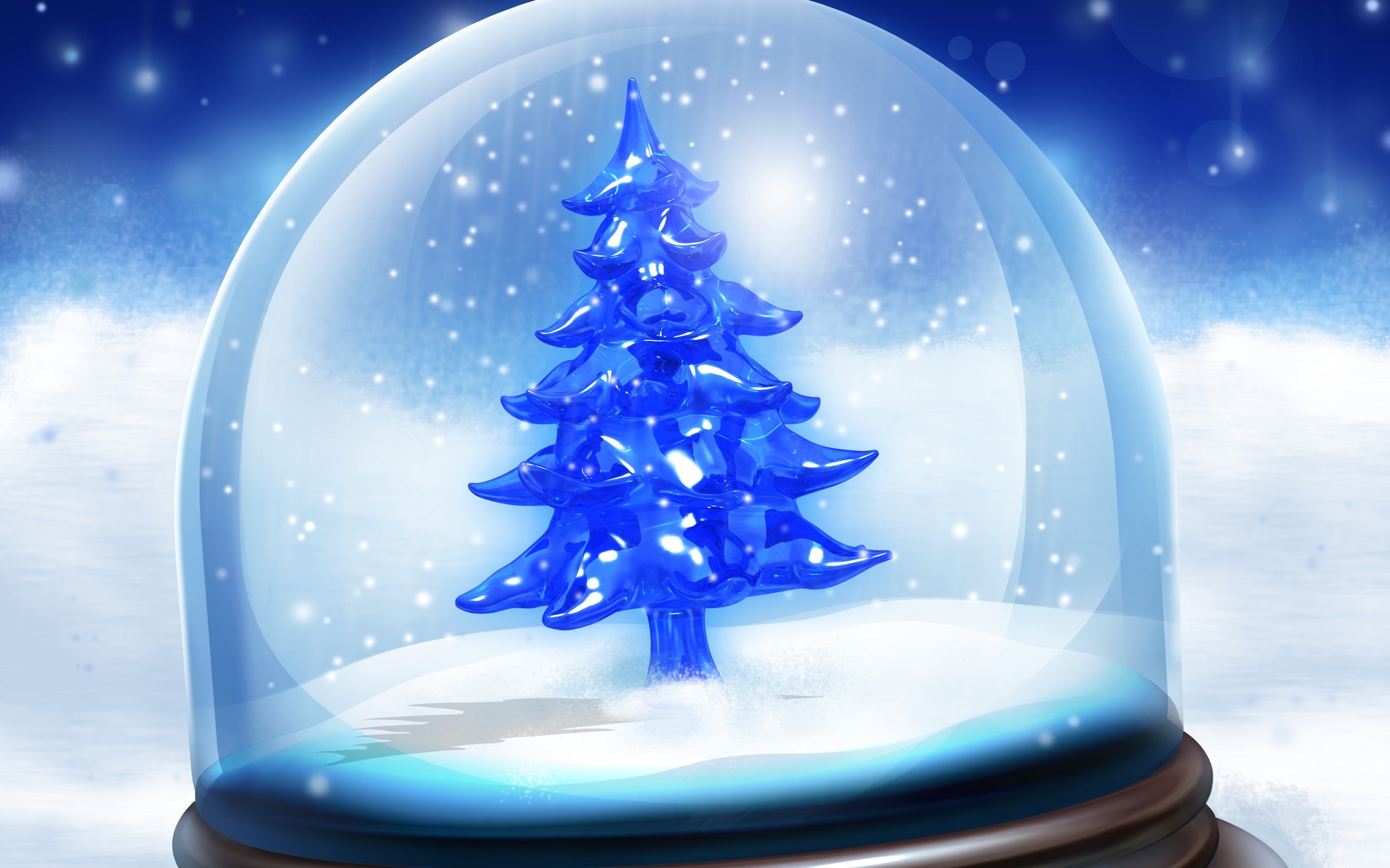 fir trees, winter, background, snow, blue