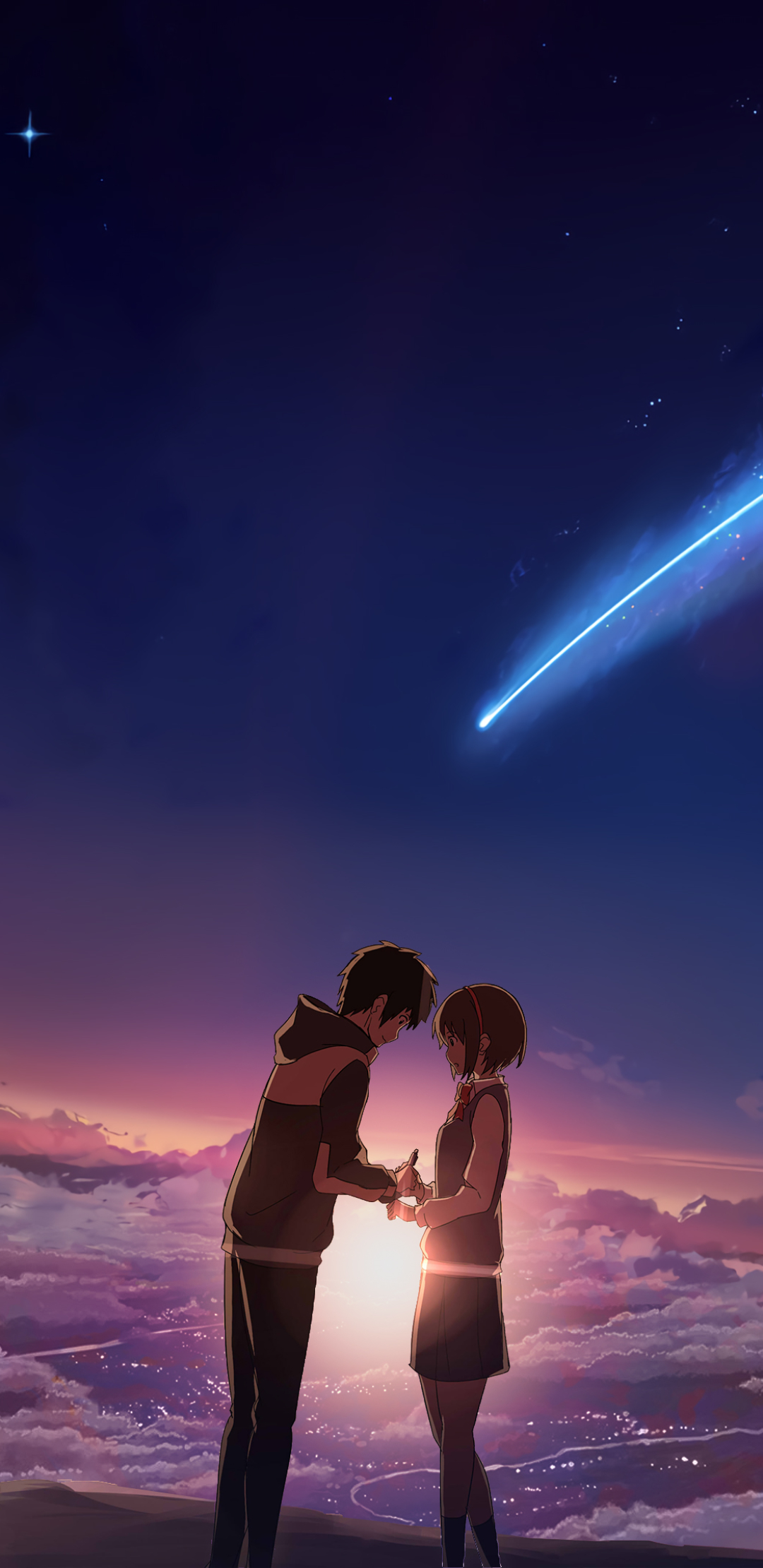 Handy-Wallpaper Wolke, Animes, Your Name Gestern Heute Und Für Immer, Kimi No Na Wa, Mitsuha Miyamizu, Taki Tachibana kostenlos herunterladen.