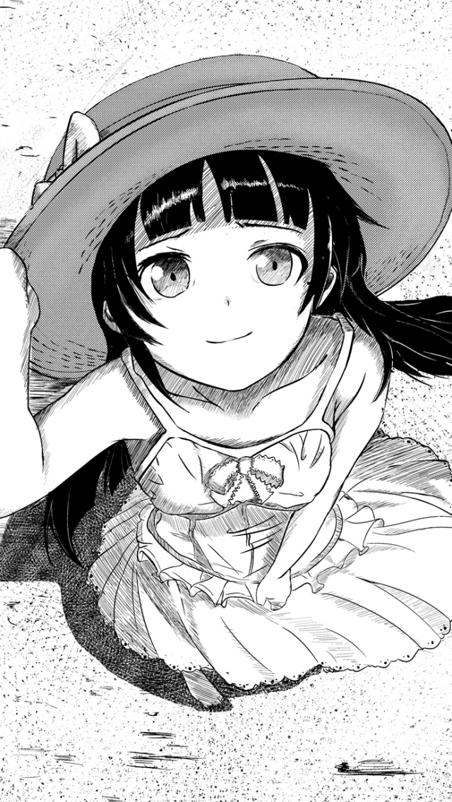 Descarga gratuita de fondo de pantalla para móvil de Blanco Y Negro, Sombrero, Vestir, Animado, Blanco Negro, Ruri Goku, Oreimo.