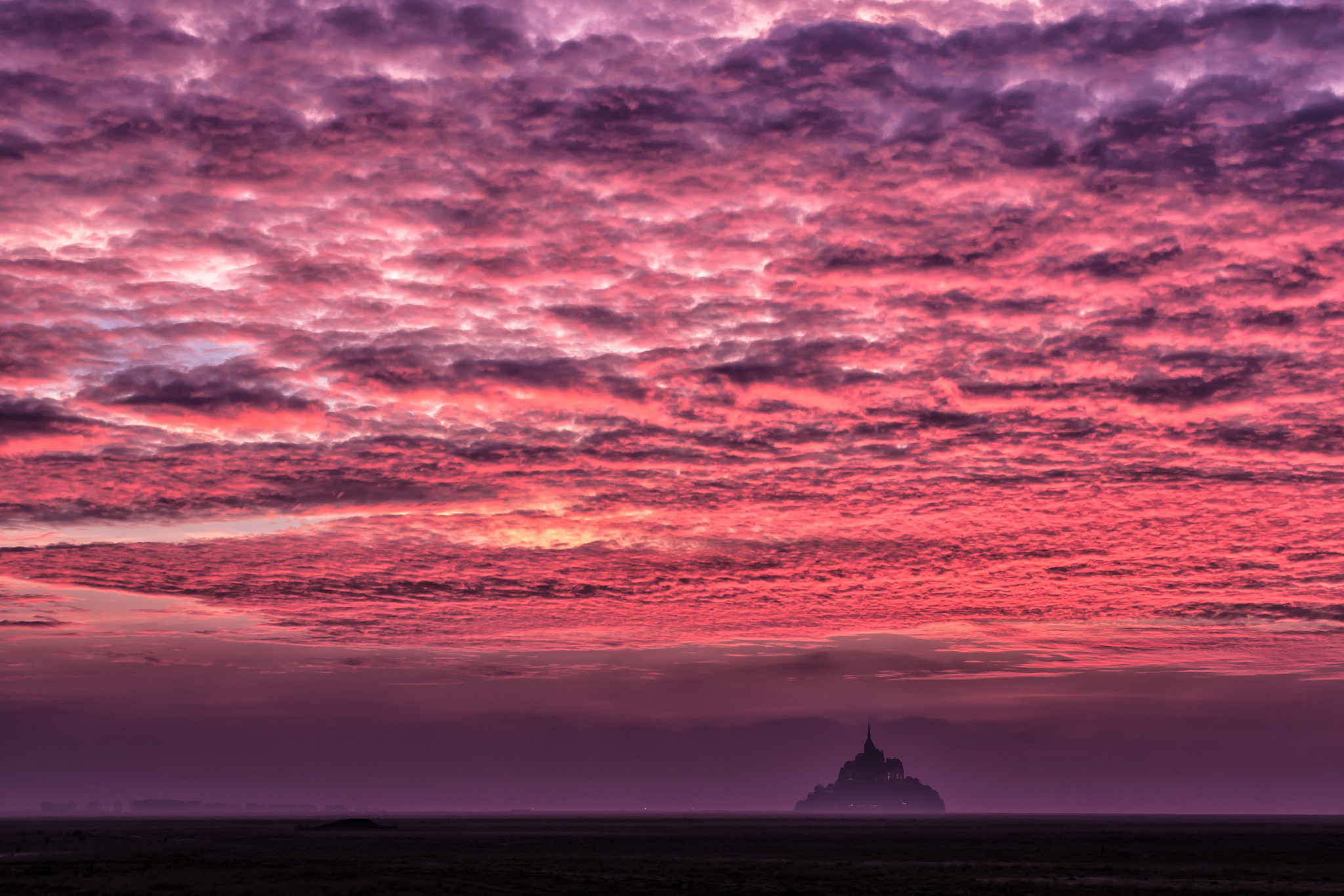 Laden Sie das Horizont, Frankreich, Insel, Wolke, Himmel, Sonnenuntergang, Religiös, Le Mont Saint Michel-Bild kostenlos auf Ihren PC-Desktop herunter