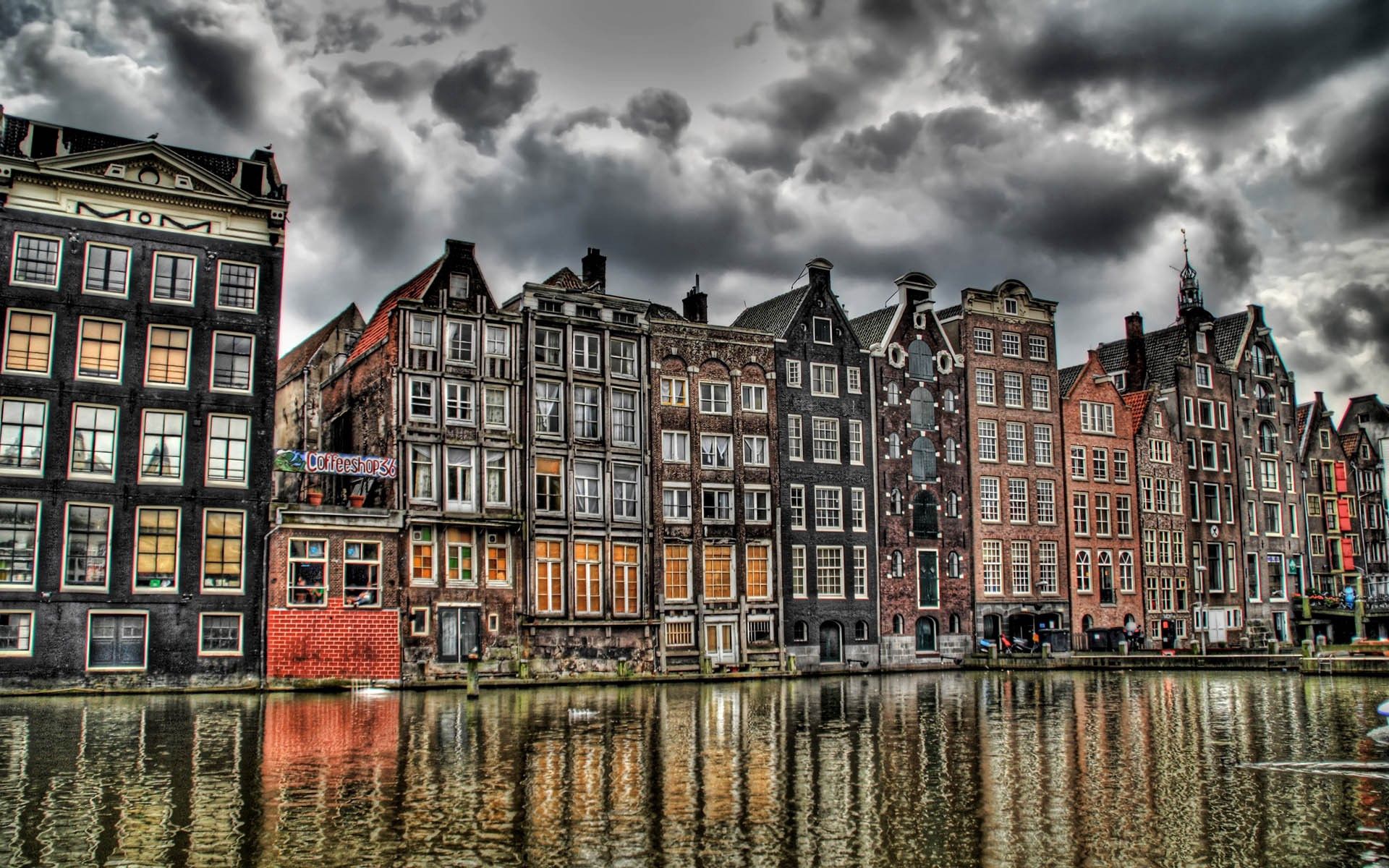 131596 завантажити шпалери міста, будинки, річка, будівля, hdr, hdr (формат), голандія, голландії - заставки і картинки безкоштовно