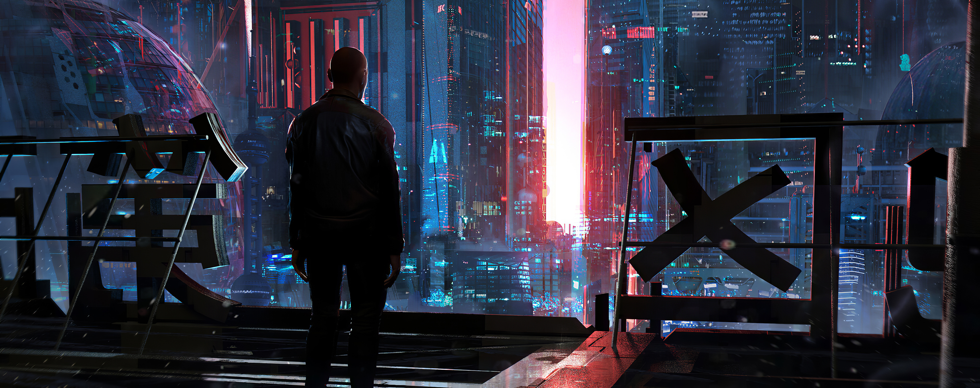 Laden Sie das Cyberpunk, Science Fiction, Futuristisch, Großstadt-Bild kostenlos auf Ihren PC-Desktop herunter