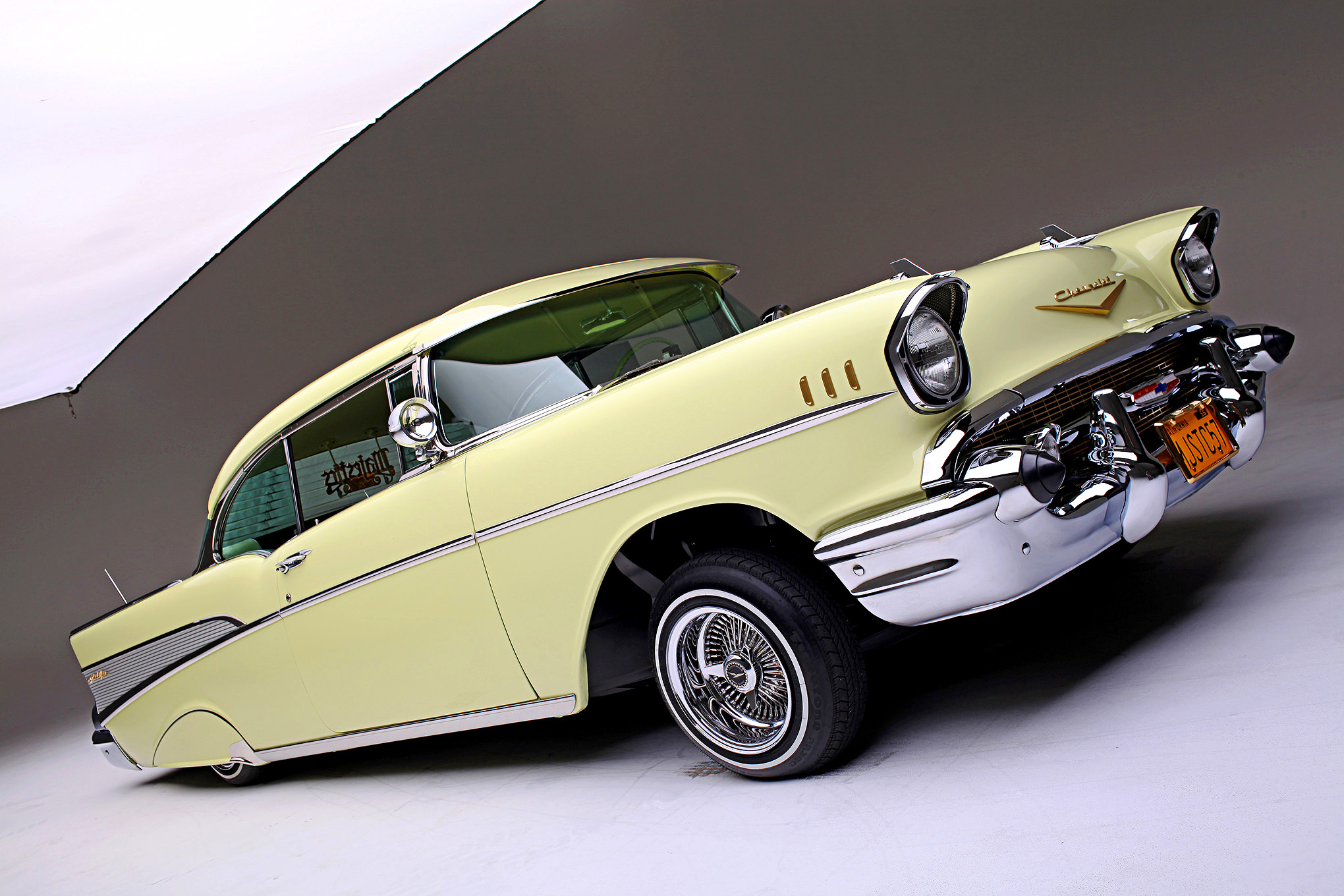 392689 Hintergrundbild herunterladen fahrzeuge, chevrolet bel air cabrio, 1957 chevrolet bel air cabrio, lowrider, chevrolet - Bildschirmschoner und Bilder kostenlos