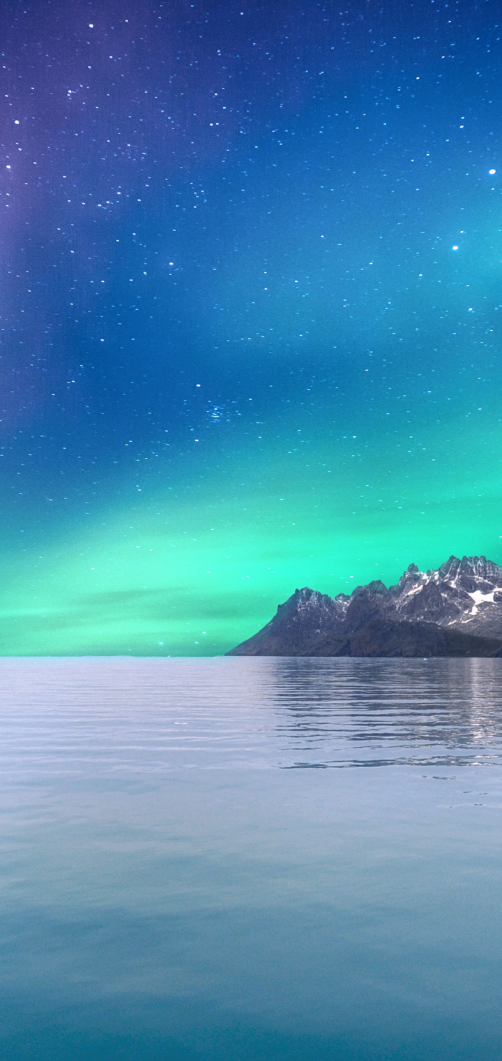 Download mobile wallpaper Sea, Earth, Aurora Borealis for free.