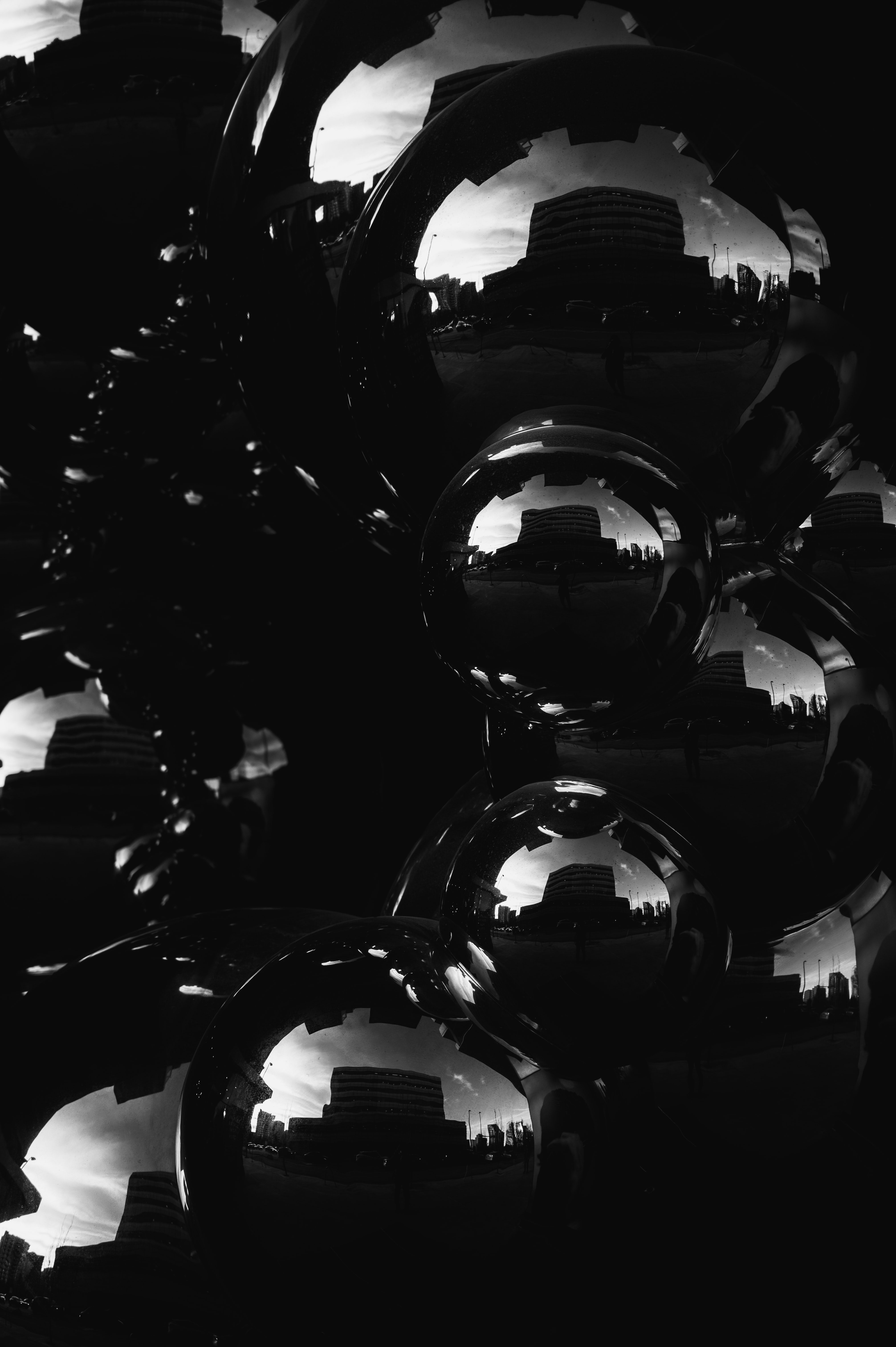 black and white, bubbles, black, reflection, glare