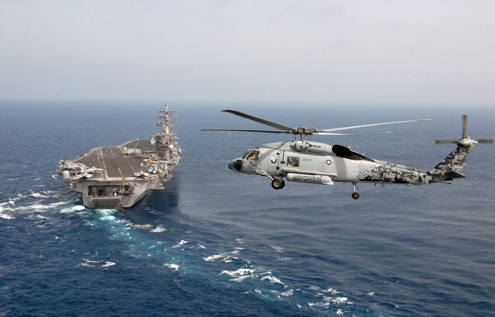 Free download wallpaper Landscape, Helicopters, Ships on your PC desktop