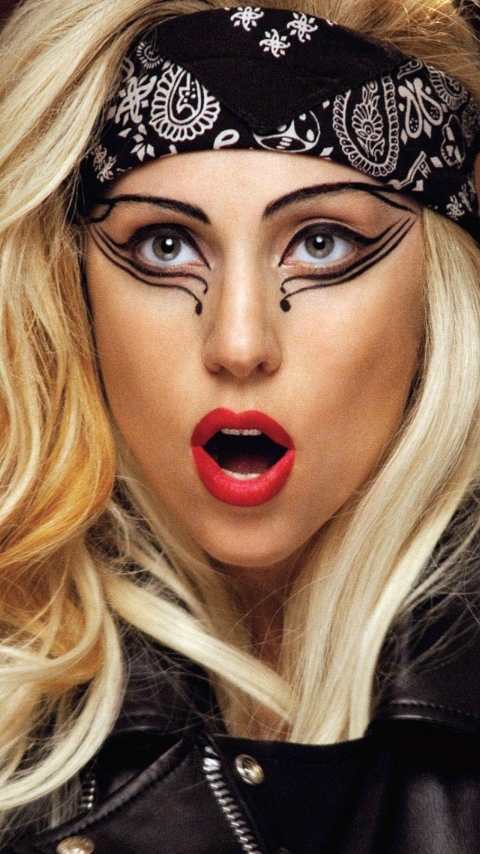 Download mobile wallpaper Music, Singer, Blonde, American, Lady Gaga, Lipstick for free.