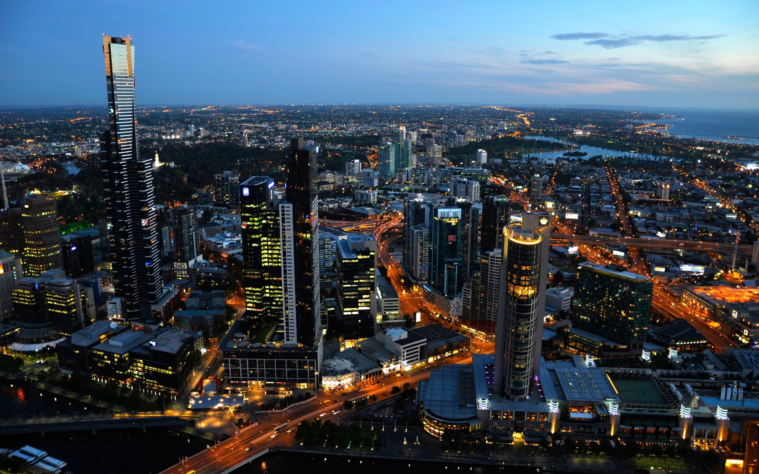 cities, australia, view from above, skyscrapers