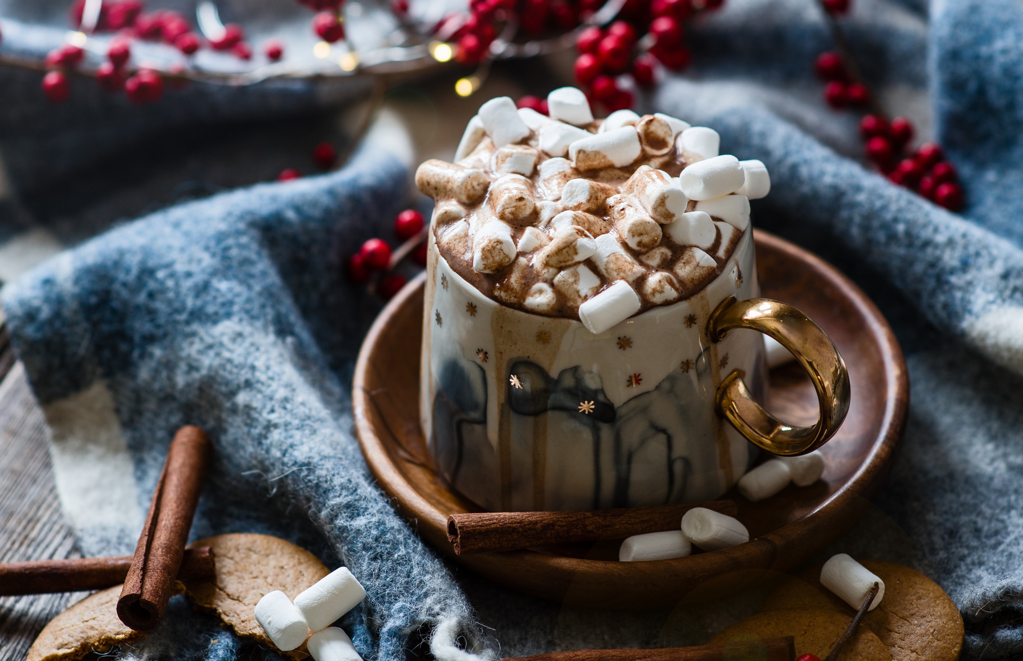 food, hot chocolate, cup, marshmallow, still life