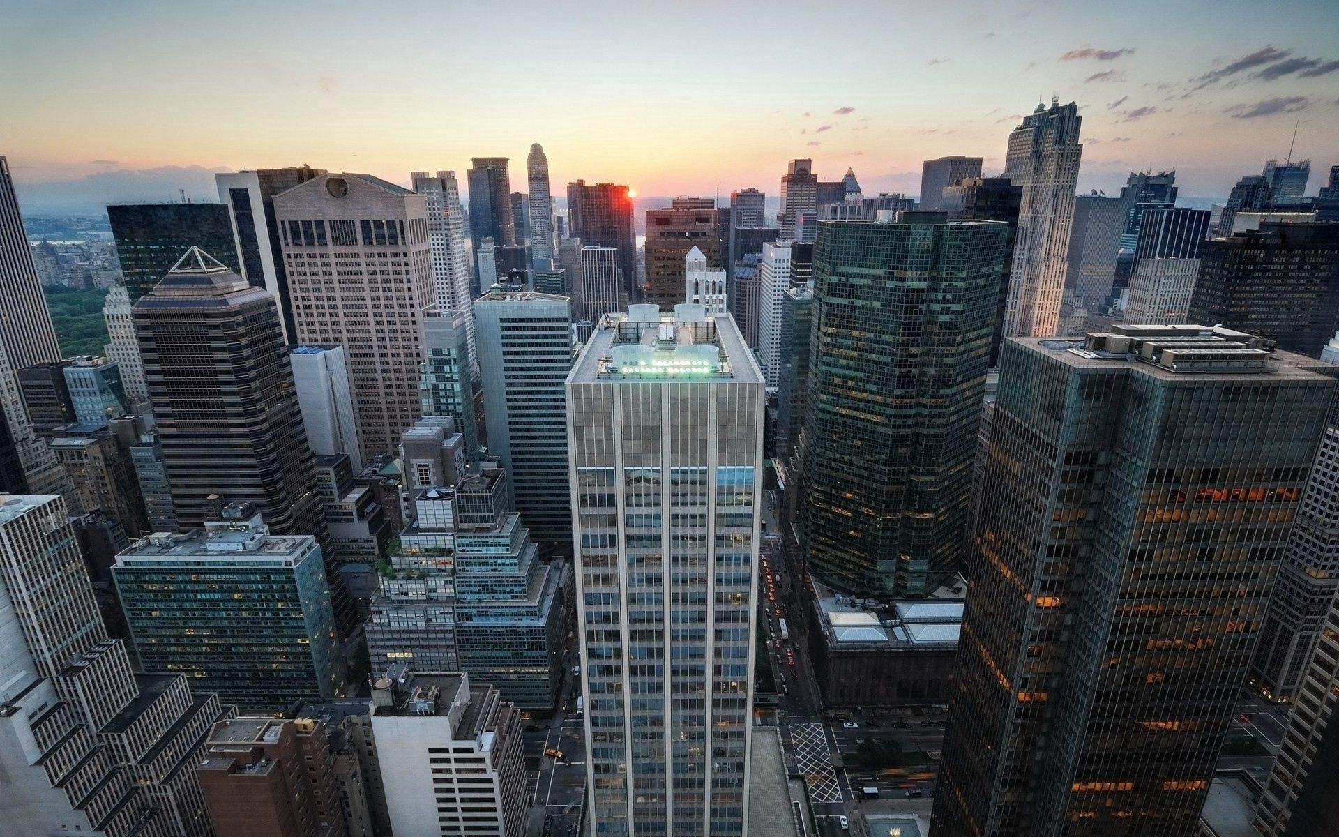cities, sky, view from above, skyscrapers, manhattan for Windows
