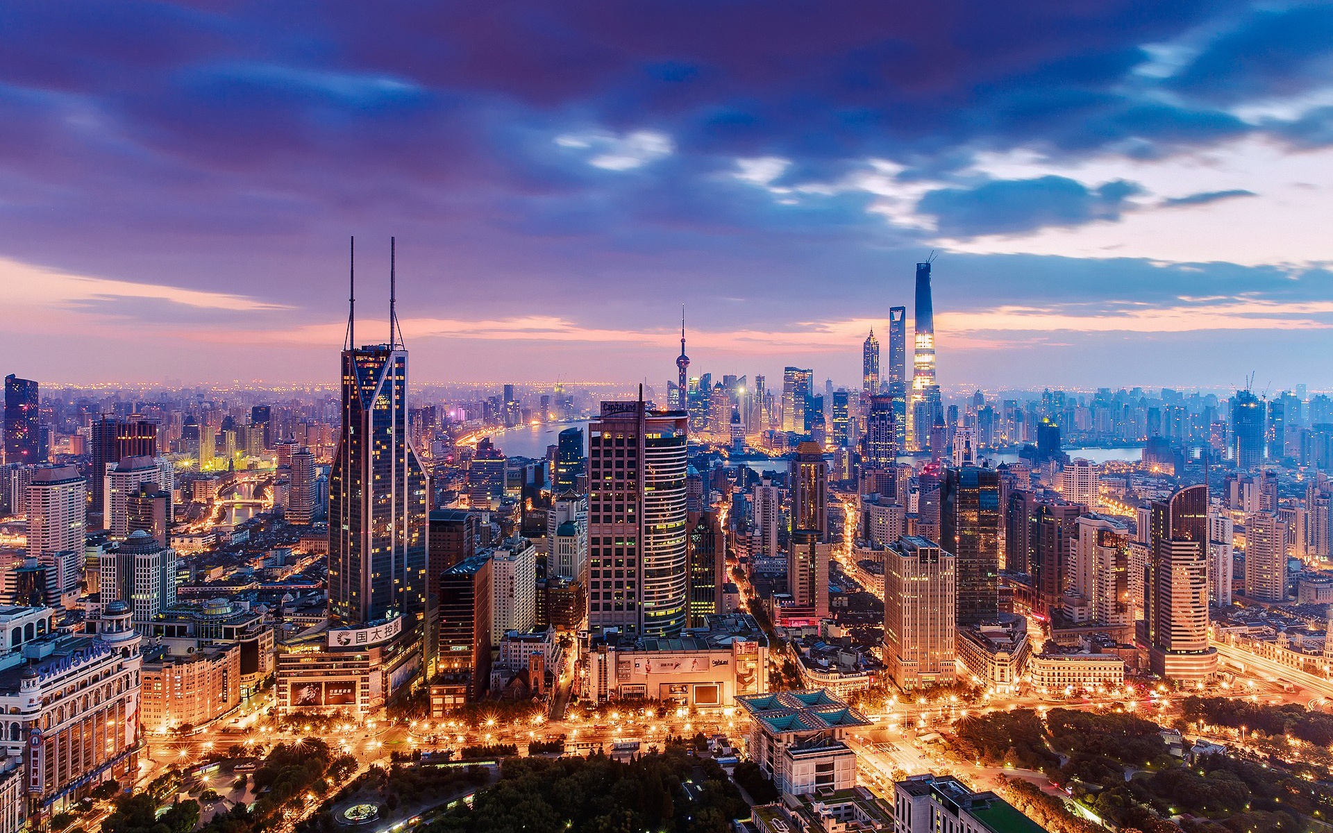 Laden Sie das Städte, Wolkenkratzer, Gebäude, Stadtbild, China, Menschengemacht, Großstadt, Schanghai-Bild kostenlos auf Ihren PC-Desktop herunter