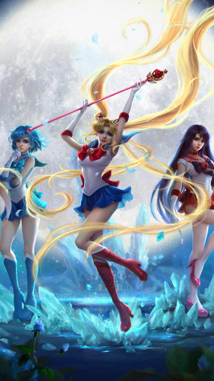 Baixar papel de parede para celular de Anime, Loiro, Olhos Azuis, Saia, Cabelo Azul, Uniforme Escolar, Cabelo Longo, Cabelo Curto, Cabelo Loiro, Cabelo Roxo, Sailor Moon gratuito.