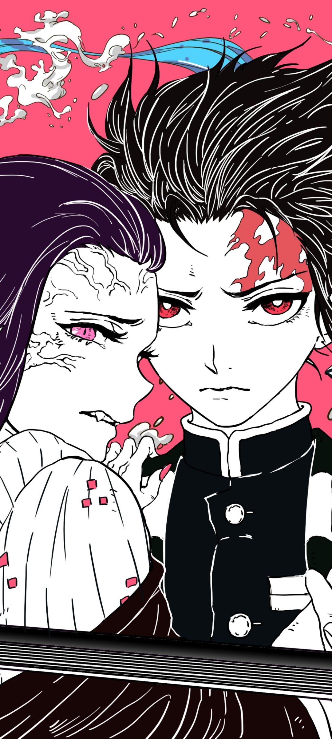 Handy-Wallpaper Animes, Nezuko Kamado, Demon Slayer, Tanjiro Kamado kostenlos herunterladen.