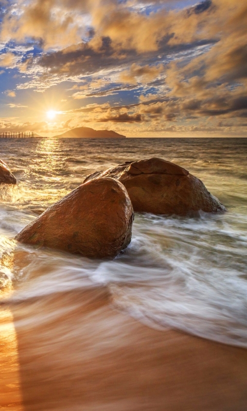 Descarga gratuita de fondo de pantalla para móvil de Playa, Atardecer, Tierra/naturaleza, Puesta De Sol.