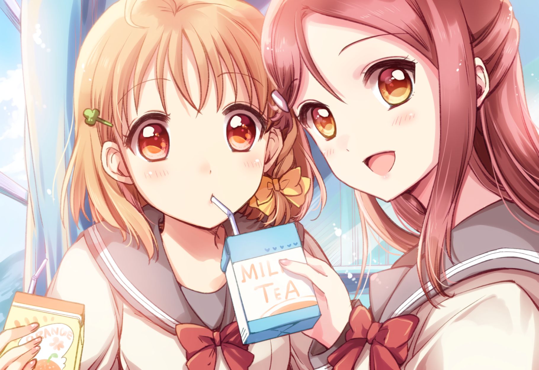 Laden Sie das Animes, Liebesleben!, Love Live! Sunshine!!, Riko Sakurauchi, Chika Takami-Bild kostenlos auf Ihren PC-Desktop herunter