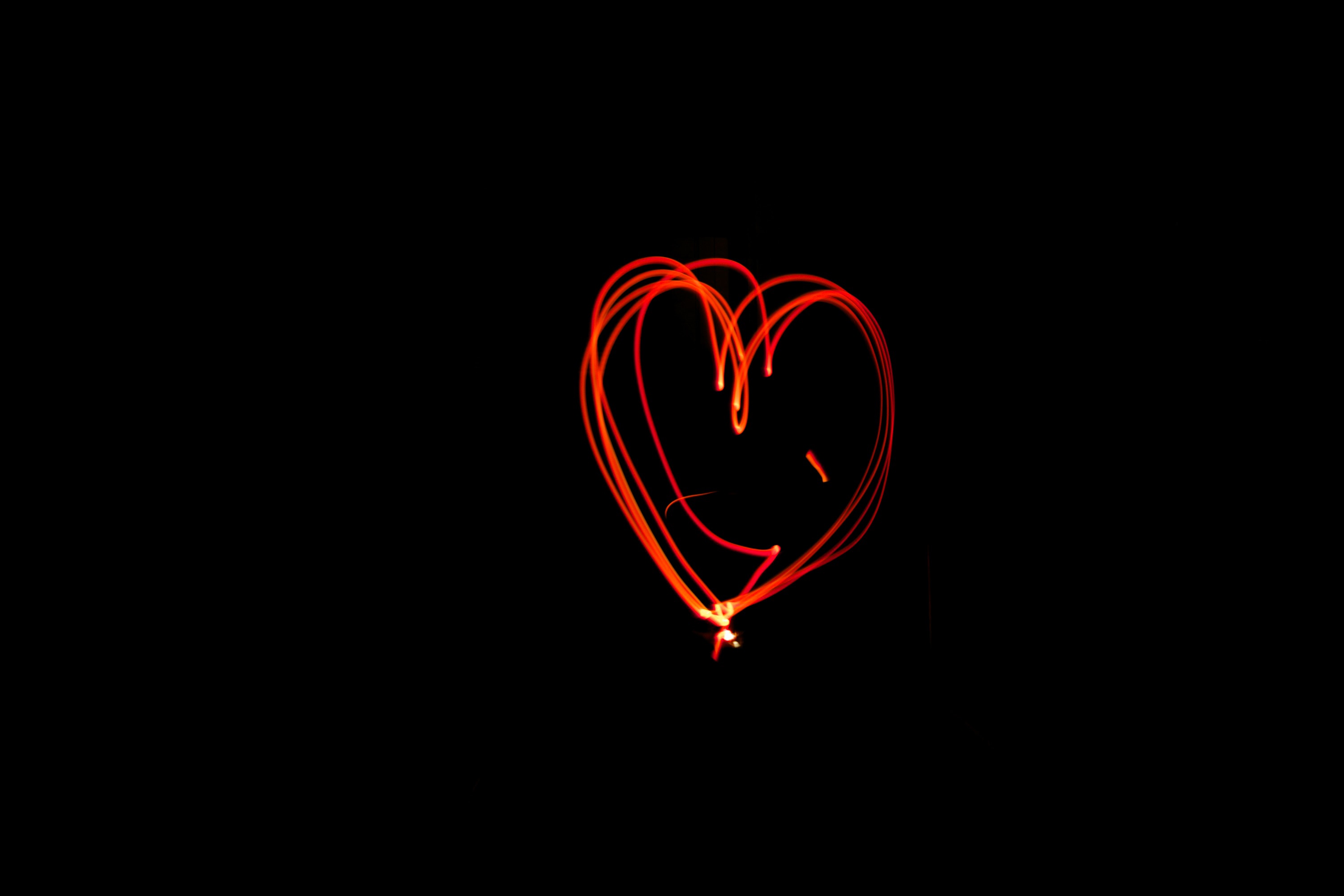 love, dark, shine, light, lines, heart Desktop Wallpaper