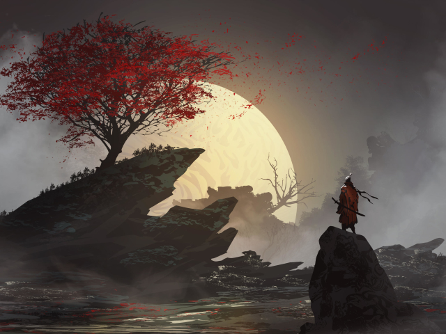 Download mobile wallpaper Fantasy, Warrior, Samurai for free.